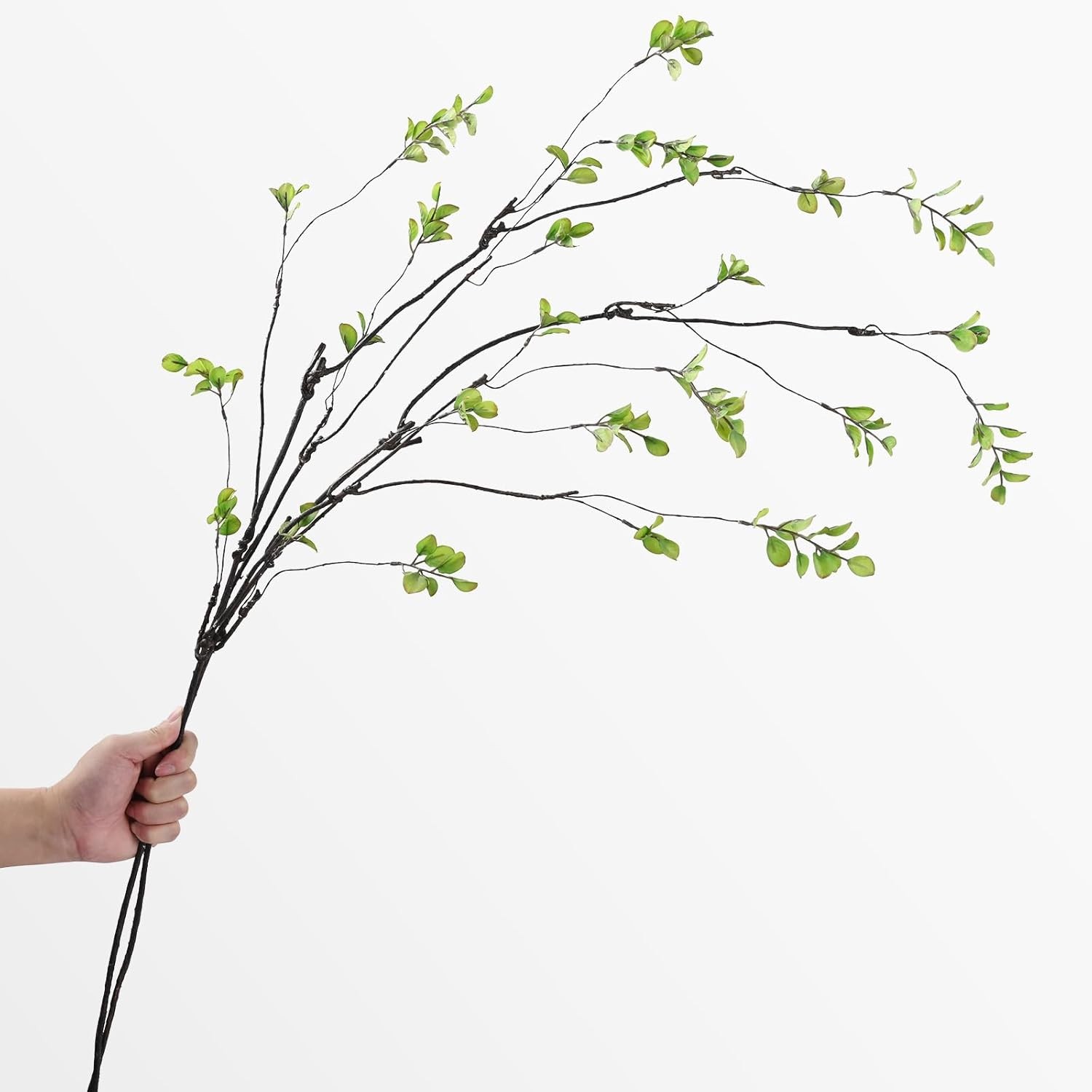 Artificial Ficus Branches 4Pcs 47.2″ Long Faux Greenery Stems for Vase