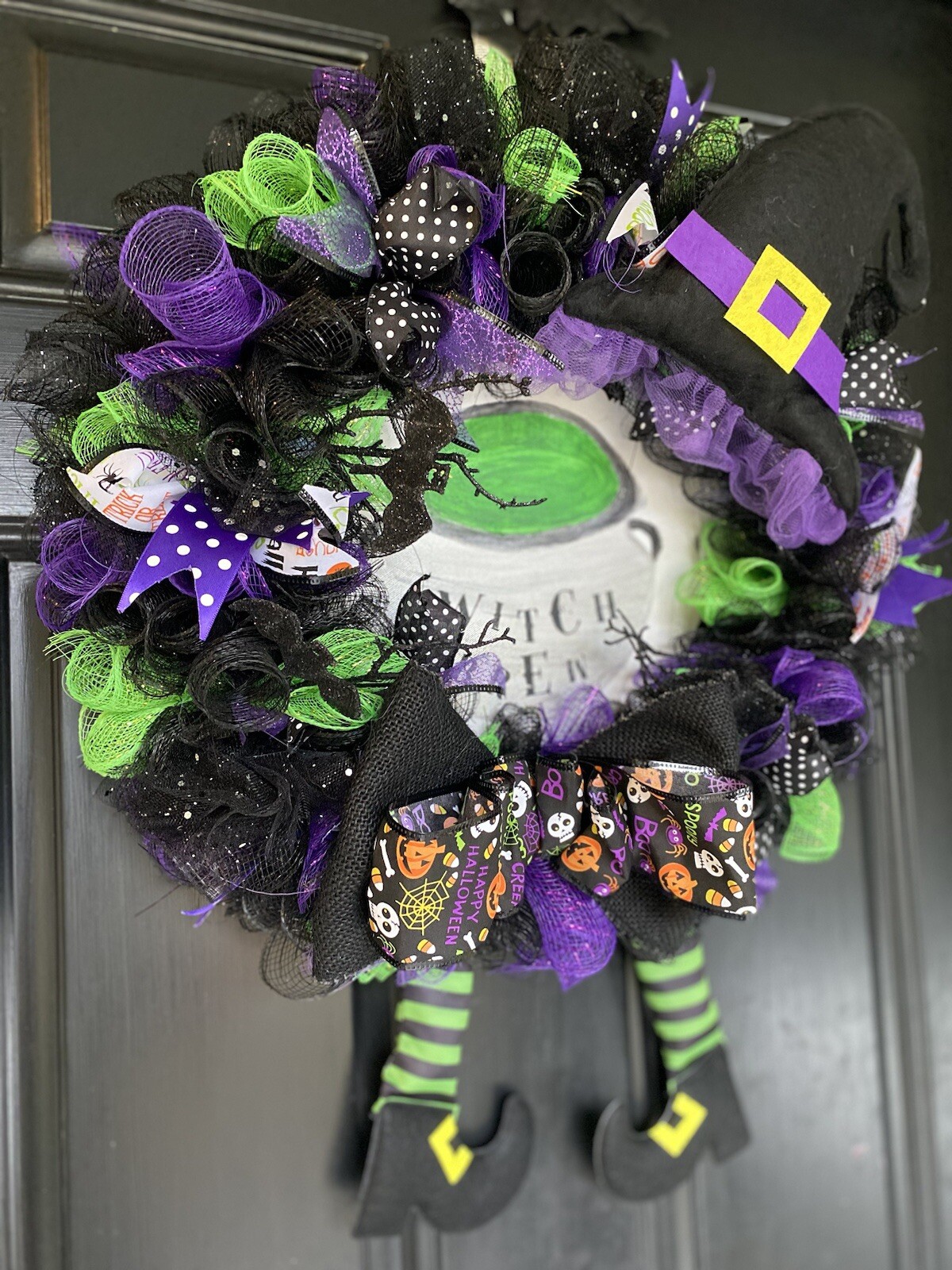 Witch Hat With Legs Wreath