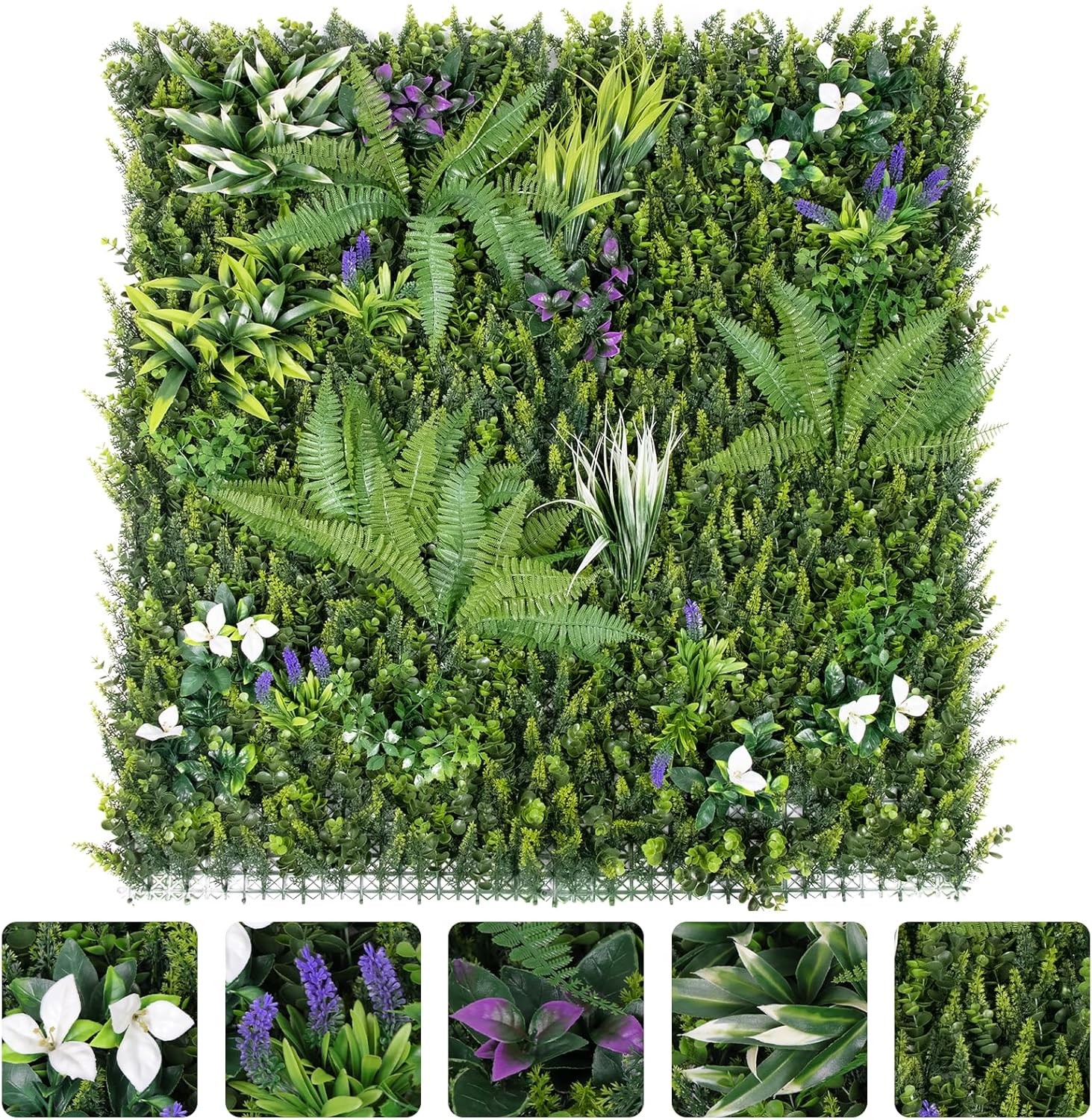 3 Pack 40×40 in Faux Greenery UV Resistant Privacy Fence Screen Hedge Wall Panel