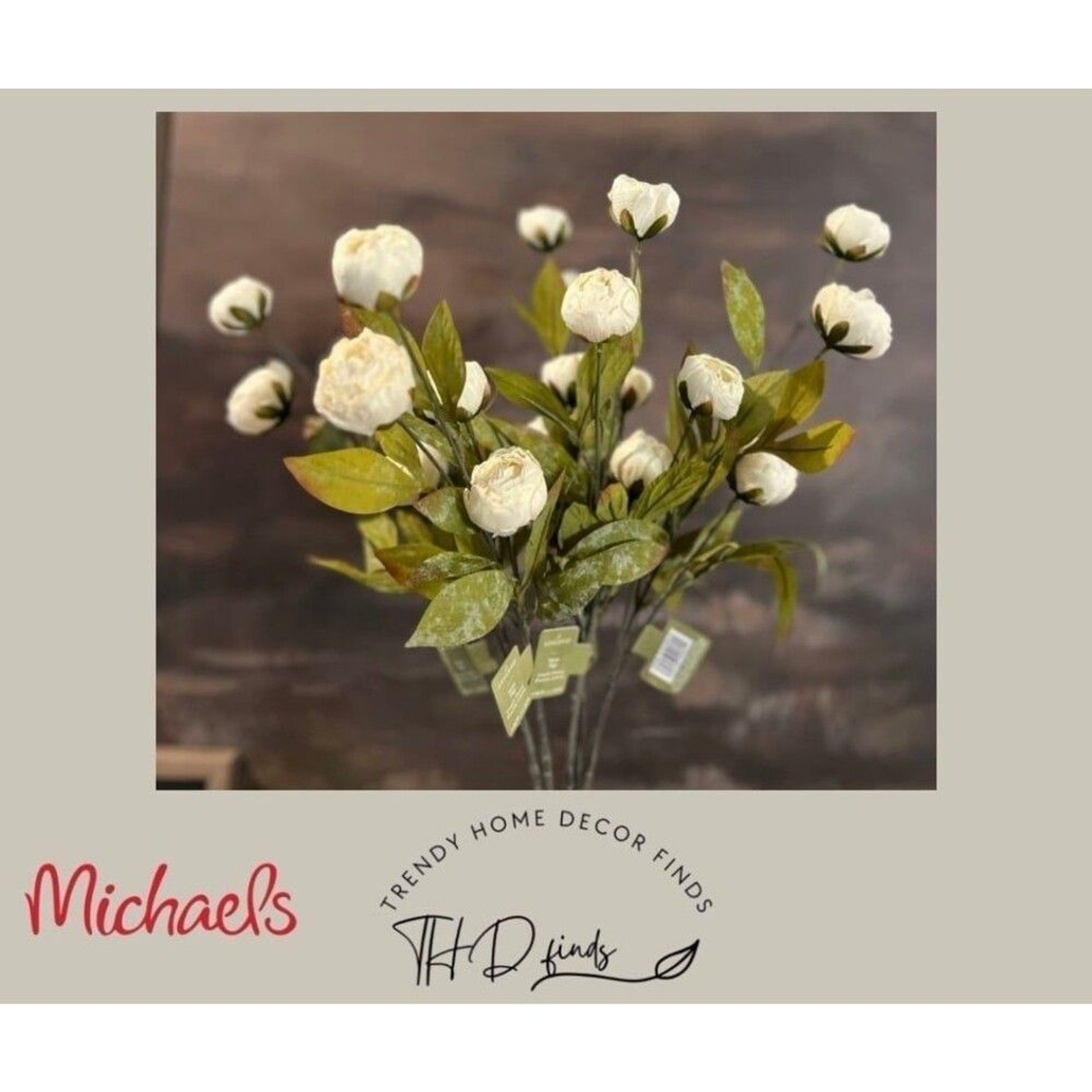 Viral Ashland Cream Peony Stem Michael’s- Set of 5