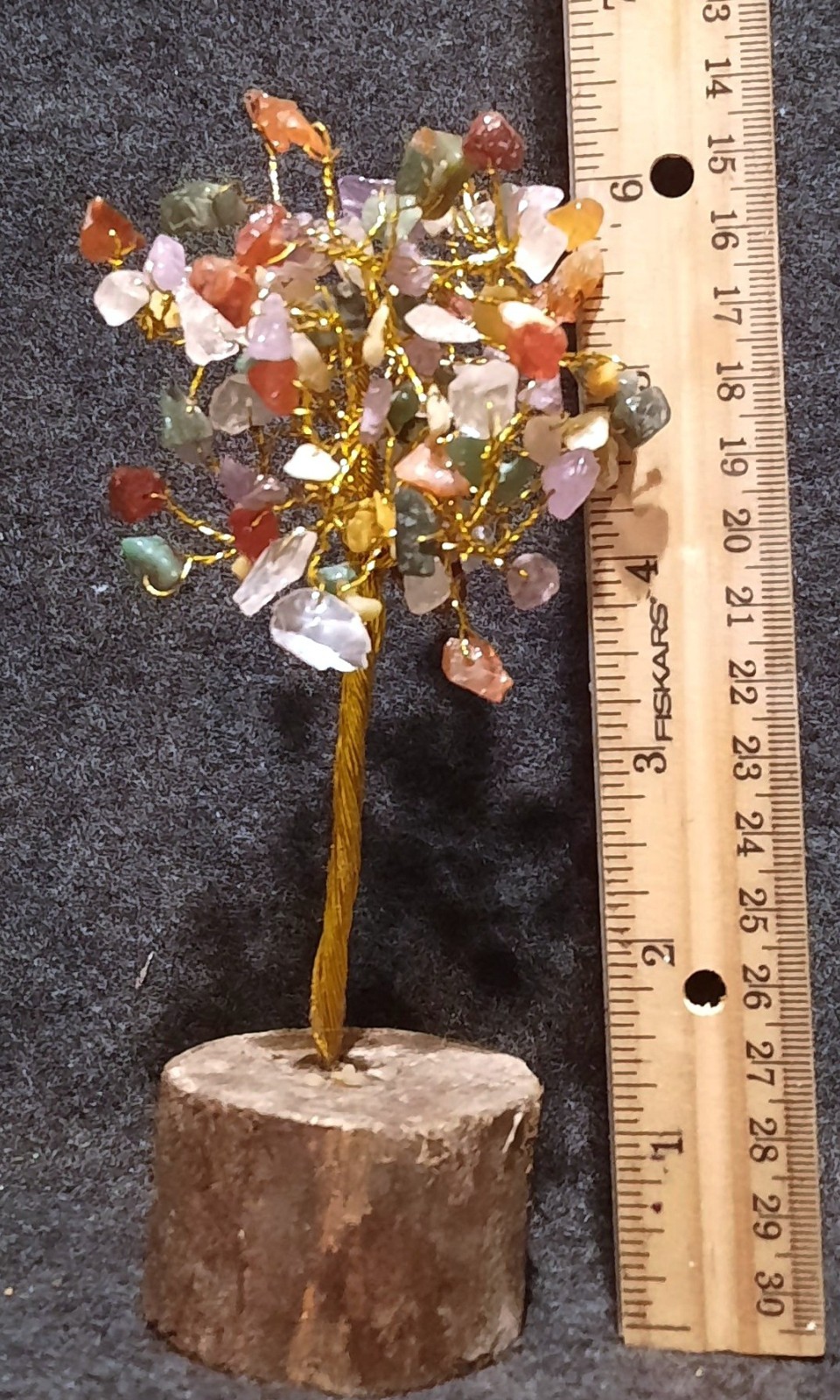 Cheerful Twisted Wire Tree Blooming With Pretty Stone Flowers. Very Unique!!