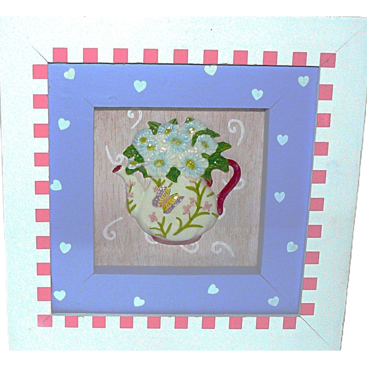 Vintage Floral Teacup Pitcher Wall Shadow Boxes Cottagecore Country Shabby Chic