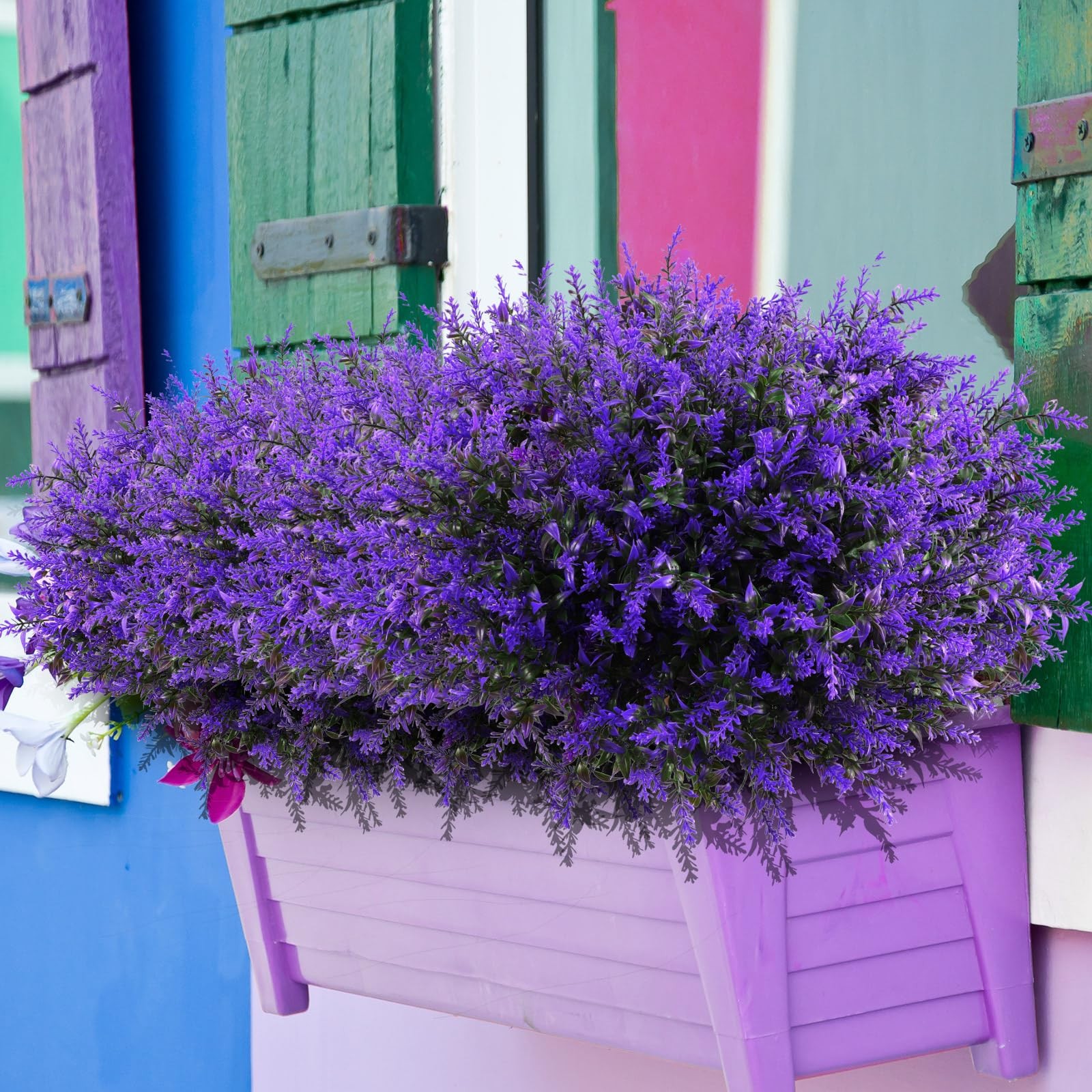 80 Bundles Artificial Lavender Flowers False Outdoor Flowers UV Resistant Pla…