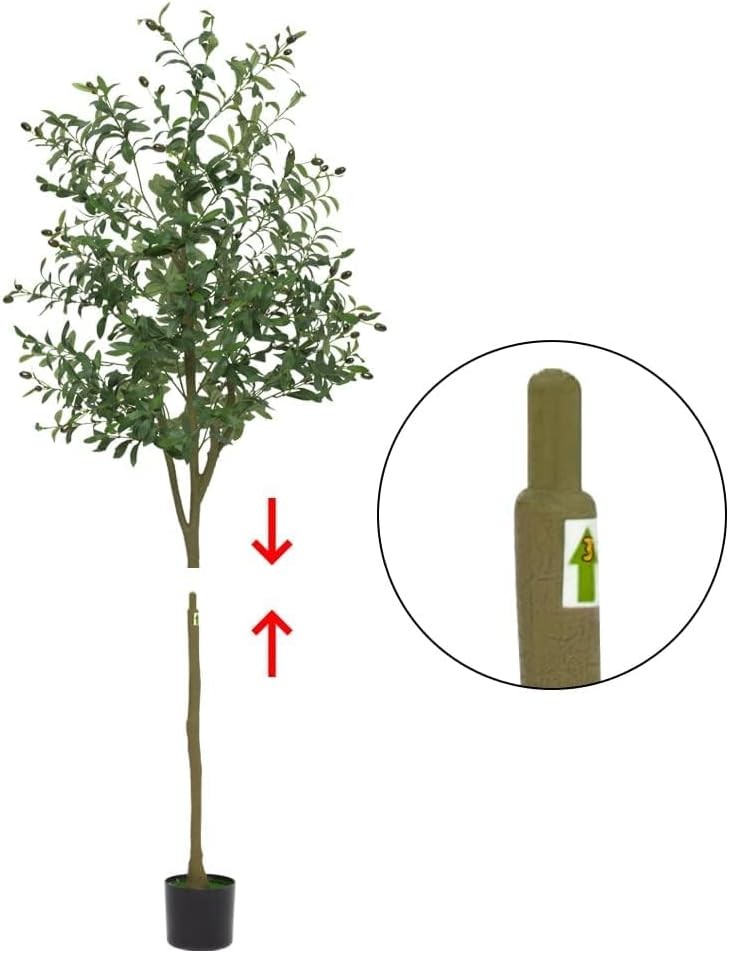 GARVEE Artificial Olive Tree 5/6/7FT Faux Plant with Pot,Lifelike Leaves & Fruit