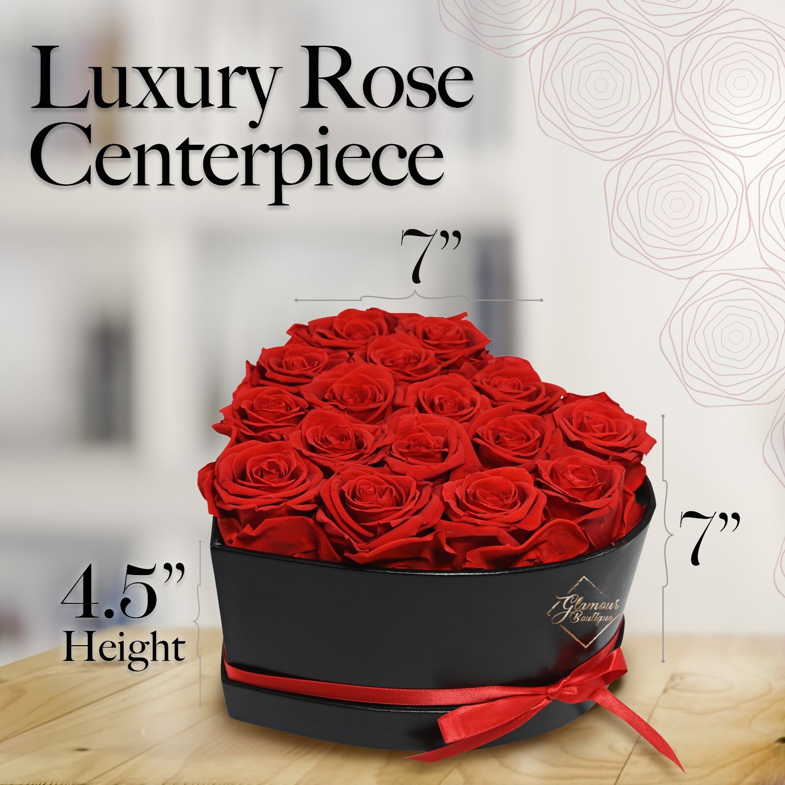 Glamour Boutique 16-Piece Forever Rose Heart Shape Gift Box – Preserved Roses