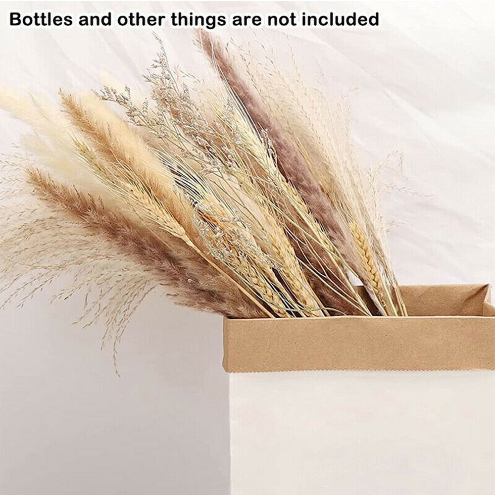 60PCS Pampas Grass Natural Dried Reed Flower Bunch Bouquets Home Wedding Decor