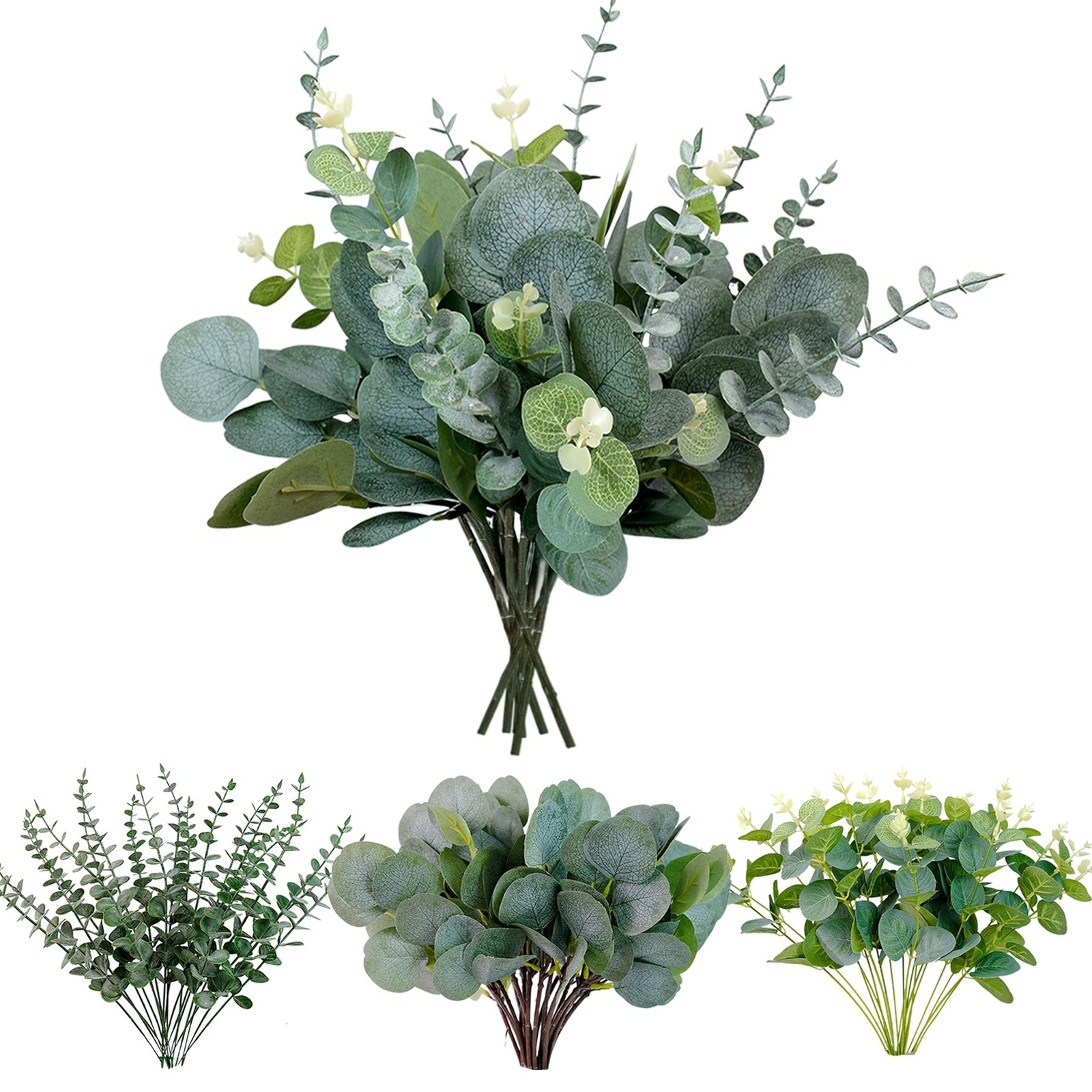 60Pcs 3 Kinds Eucalyptus Stems Artificial Mixed Eucalyptus Leaves Picks, Faux…