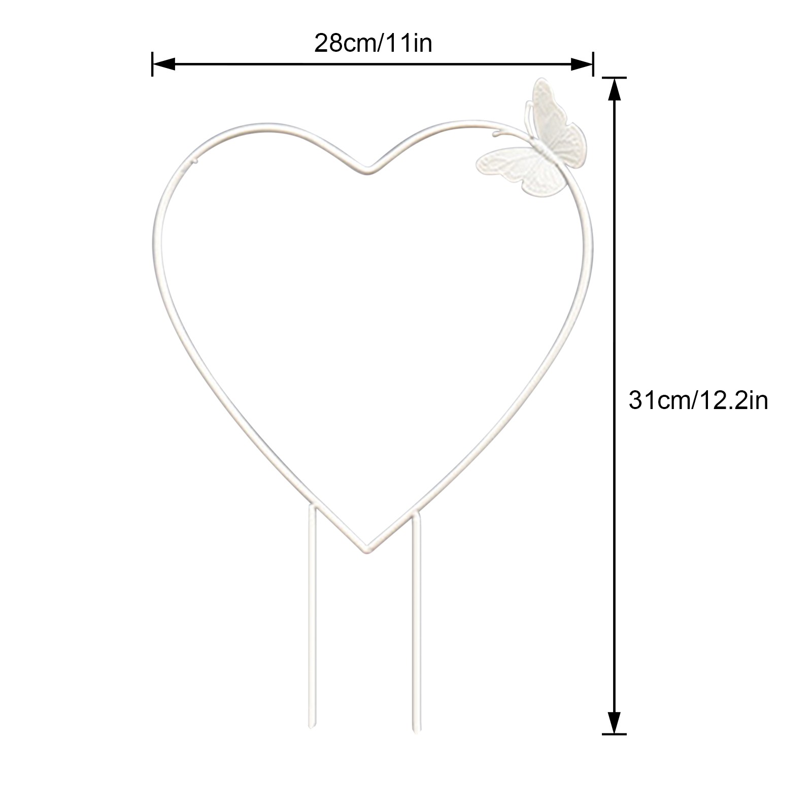 White Heart Plant Support 28x31cm