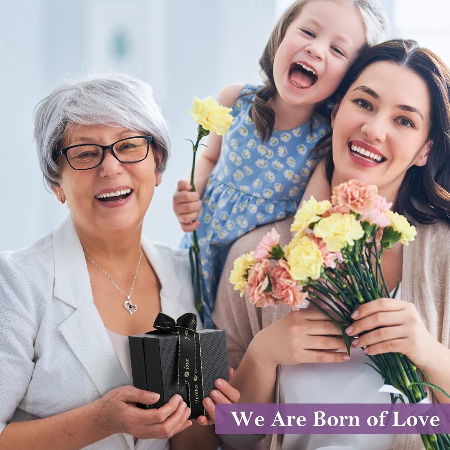 Preserved Rose Gifts for Women, Eternal Flower Rose Box with Heart Necklace, …
