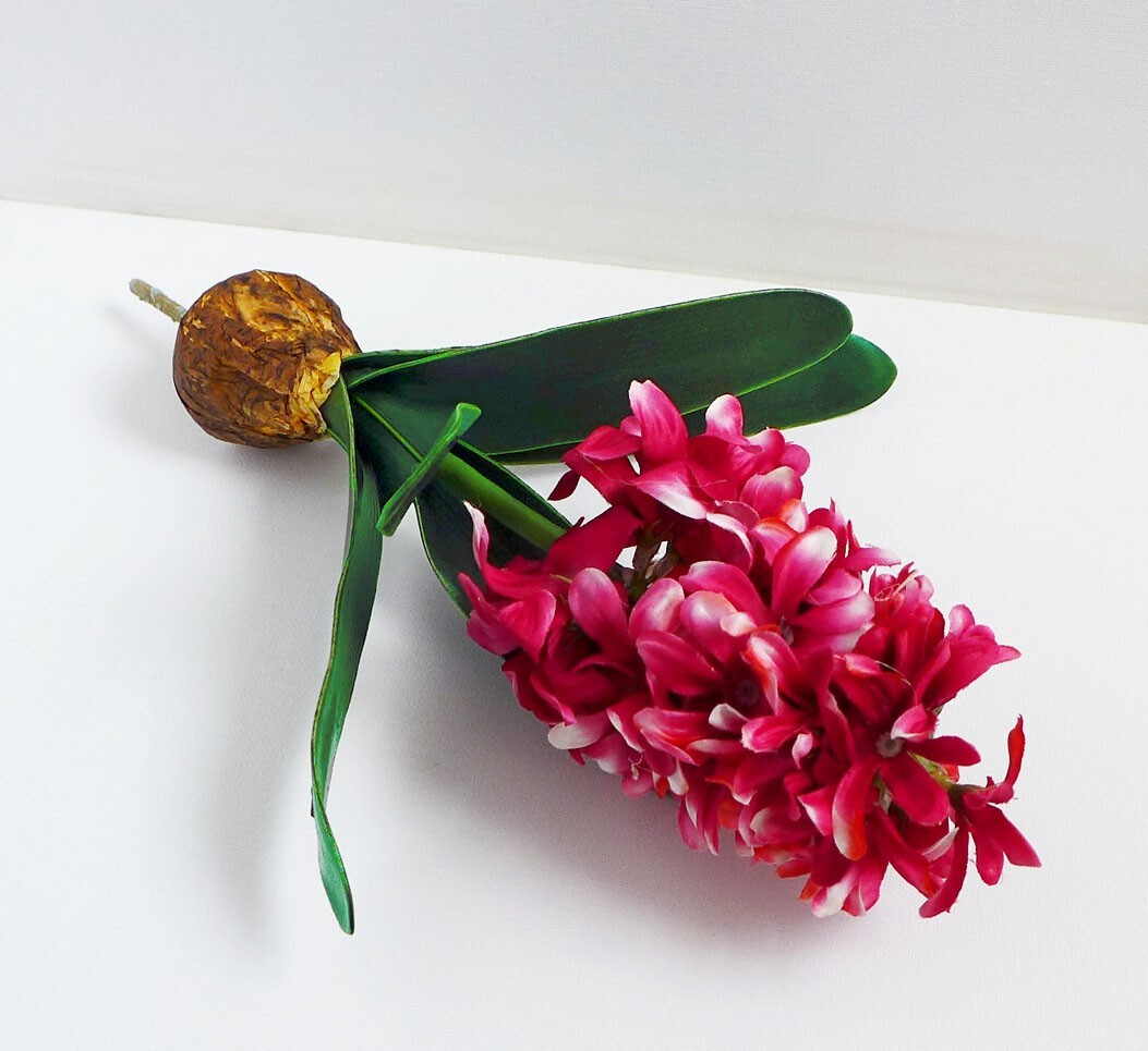 Artificial Hyacinth Flower Fake Rose Red Bush Grass Home Garden Wedding (#66)