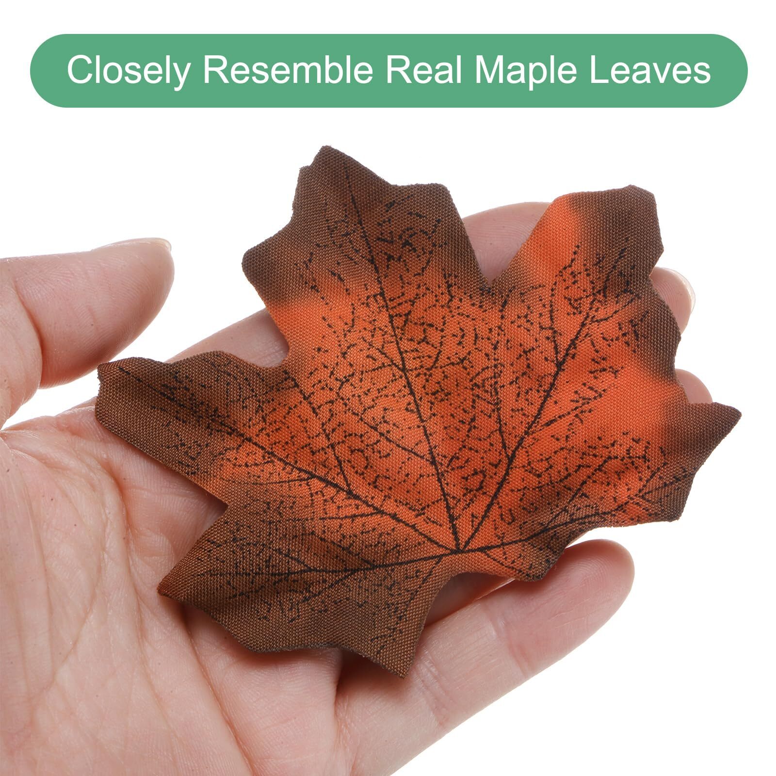 200-Pack Artificial Maple Leaves Fake Fall Leaves Faux Autumn Leaves for Than…