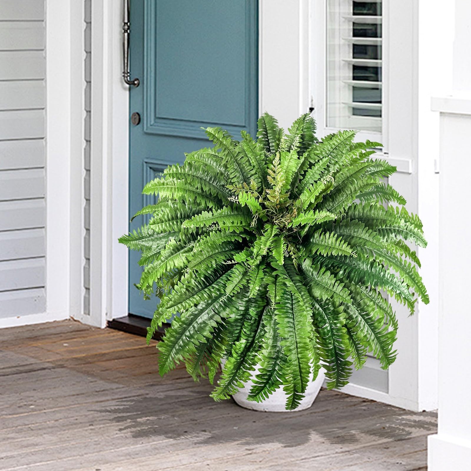 Large Artificial Ferns – 98 Fronds Realistic Faux Greenery for Home & Garden Dec