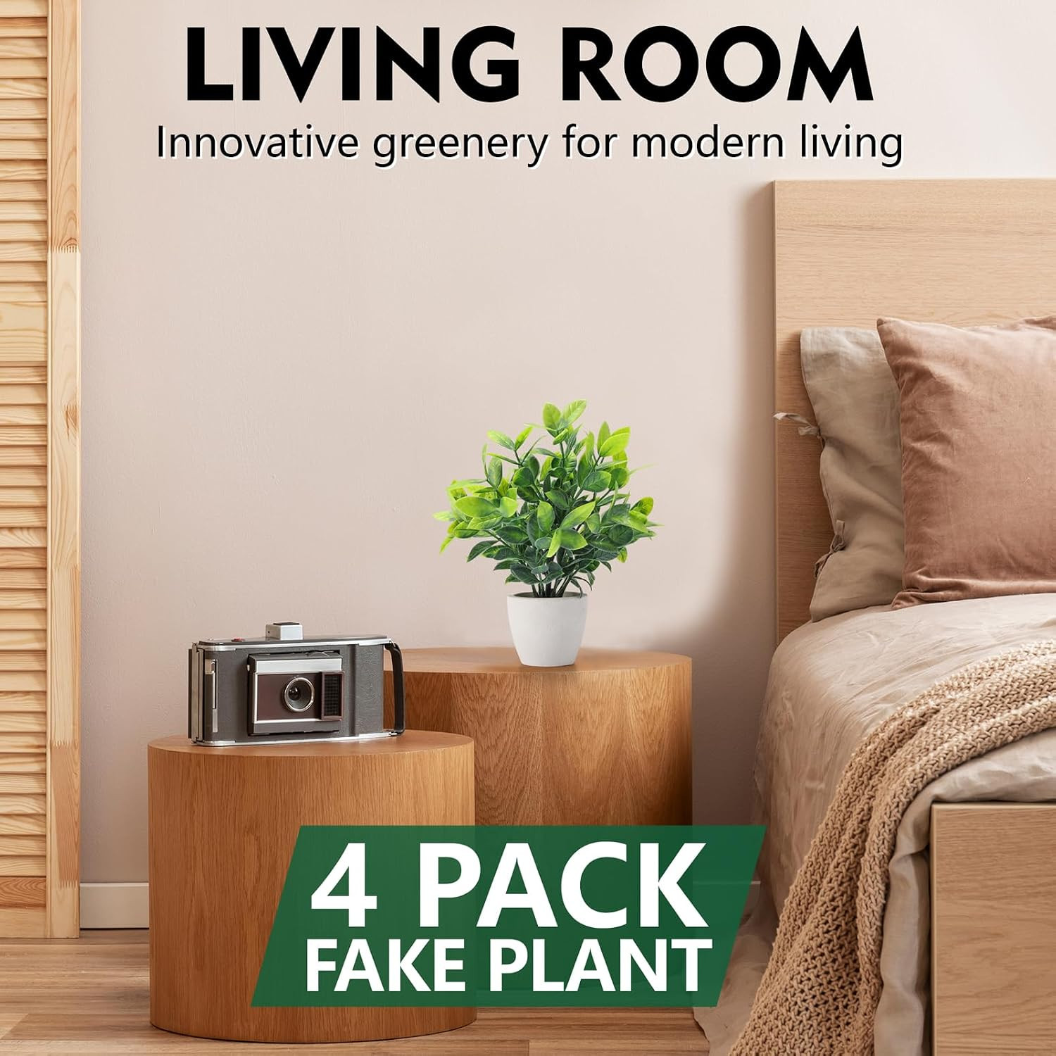 ⁠4 Pack Mini Artificial Fake Potted Plants Ceramic Pots Home Office Table Decor⁠