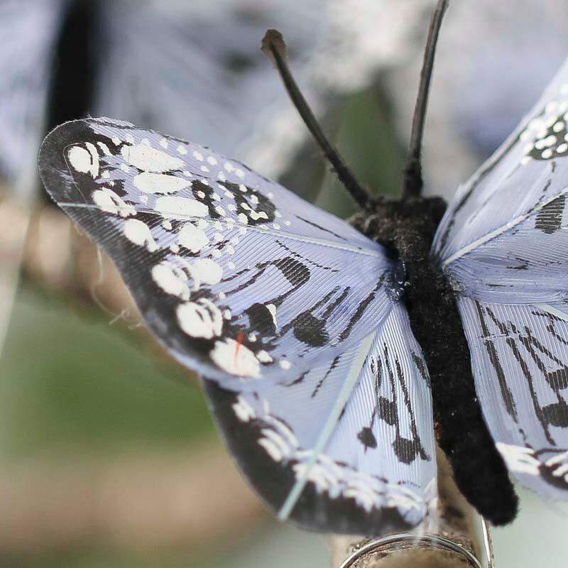 Package of 12 Light Blue Monarch Artificial 2-1/2″ Butterflies