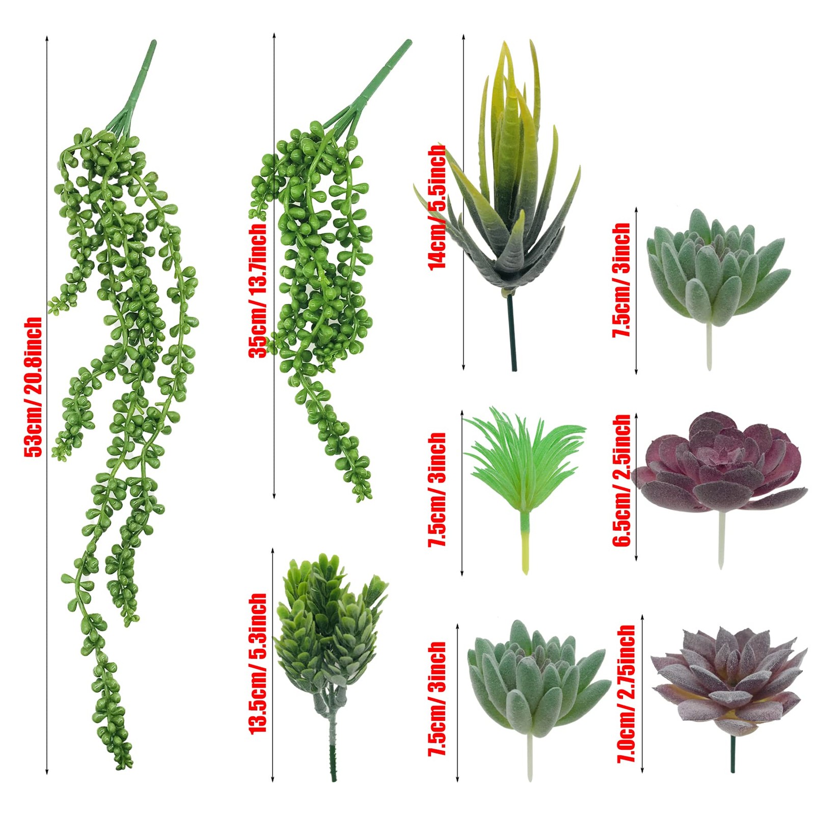 Artificial Succulents, 20 Pack Realistic Faux Succulents Mixed Colors Fake Su…