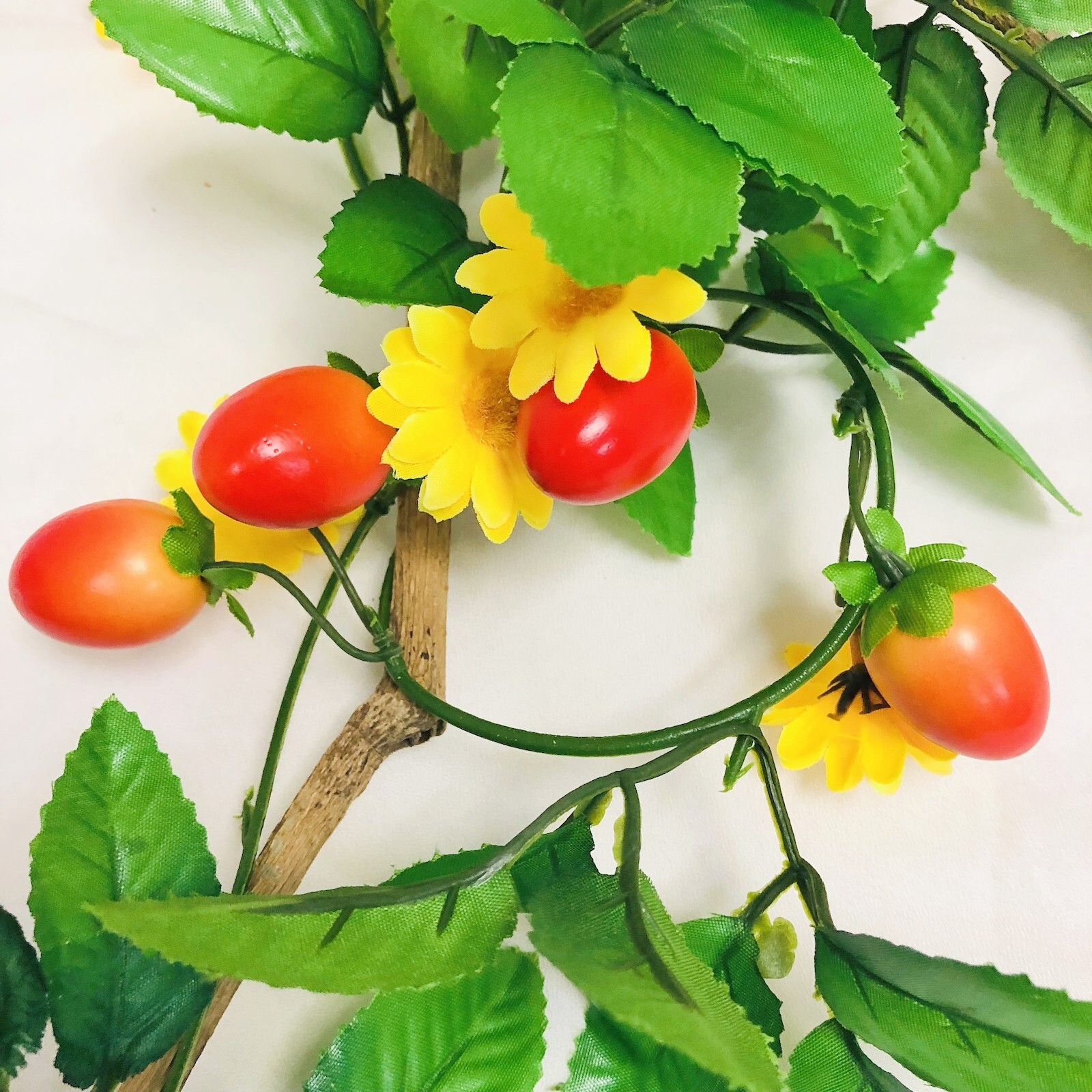Artificial Red Cherry Tomato Plant Garland for Home Garden Wedding Party Decor