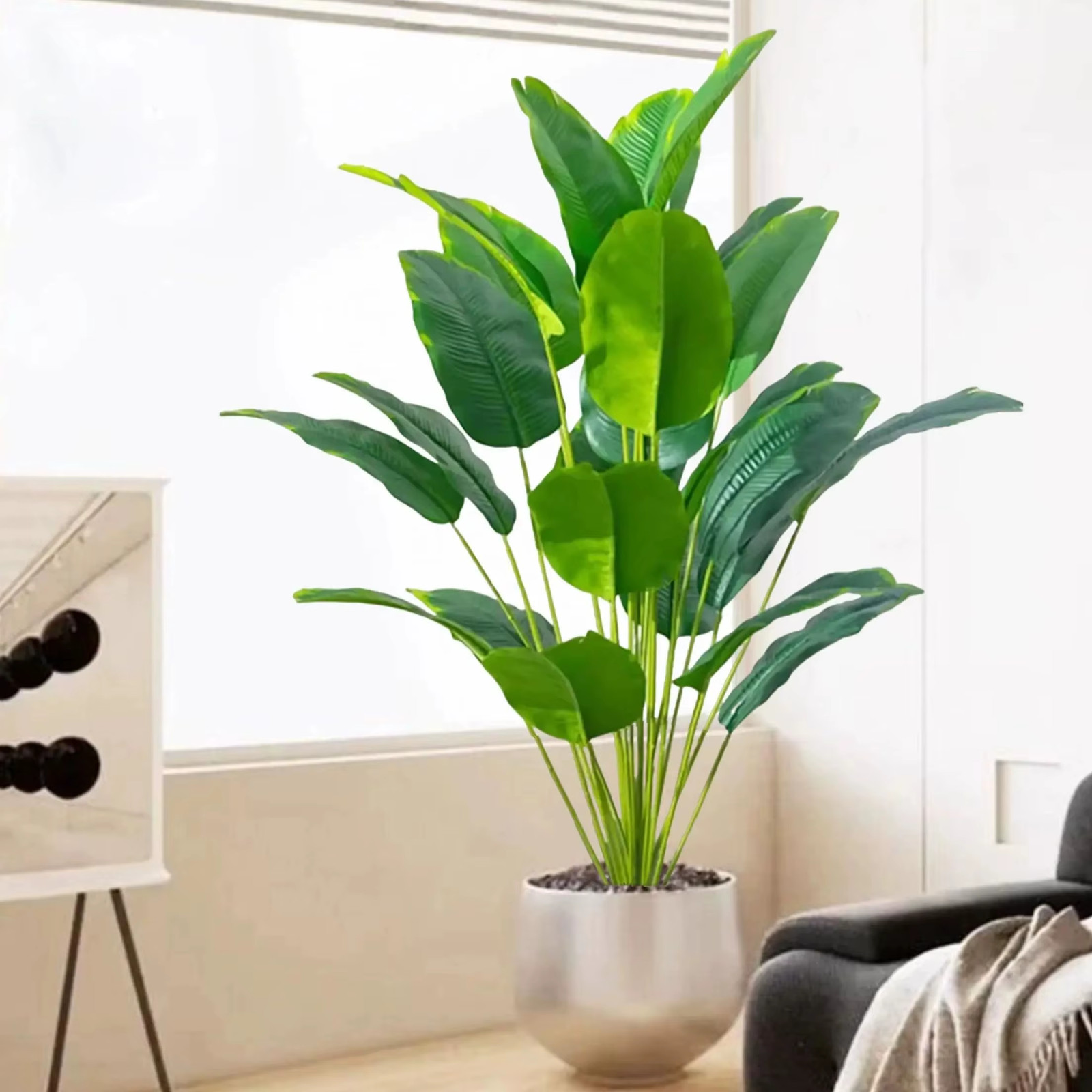 65-90-125Cm Large Tropical Palm Tree Fake Banana Plant Leaves Real Touch Strelit