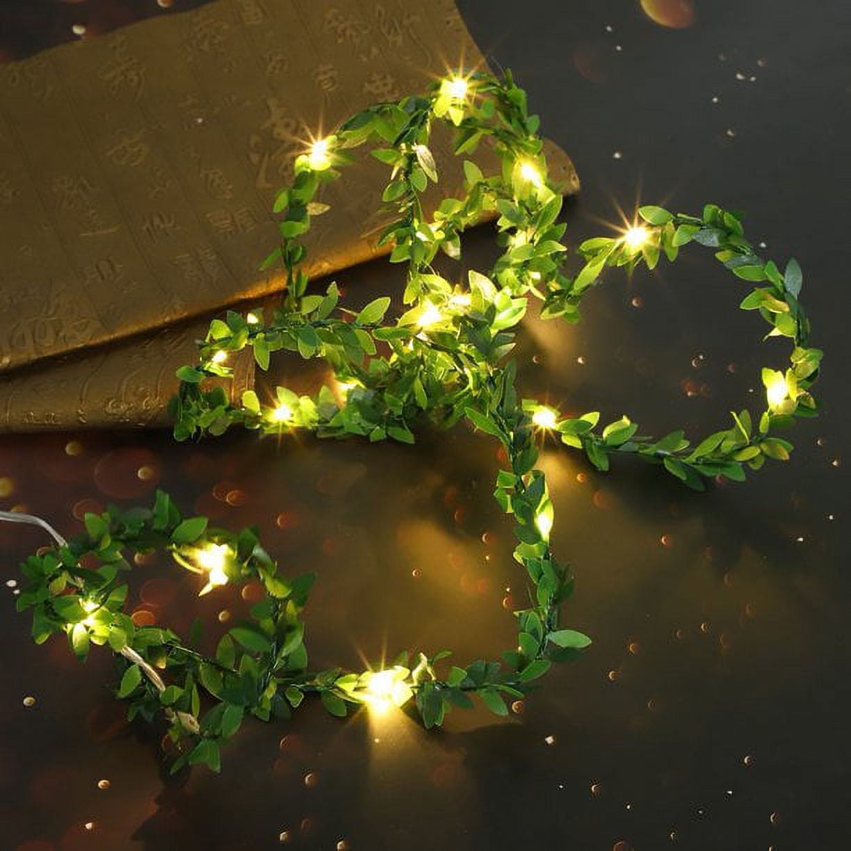 LED Artificial Leave Garland Vine Leaf Wreath Lights for Wedding Christmas Decor