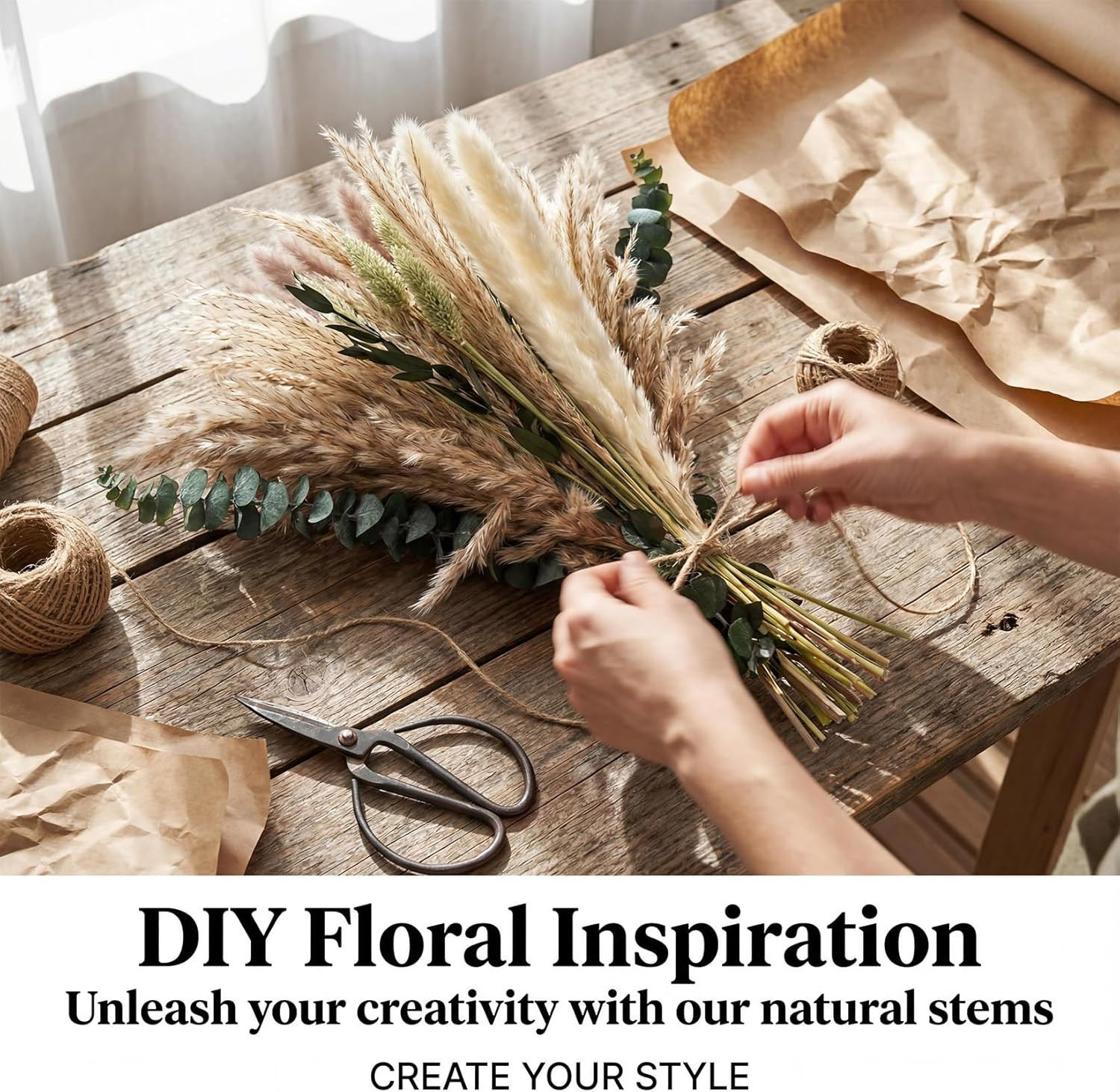 35PCS Dried Pampas Grass Decor – 7 Varieties Small Dried Flower | Dried Pampas G