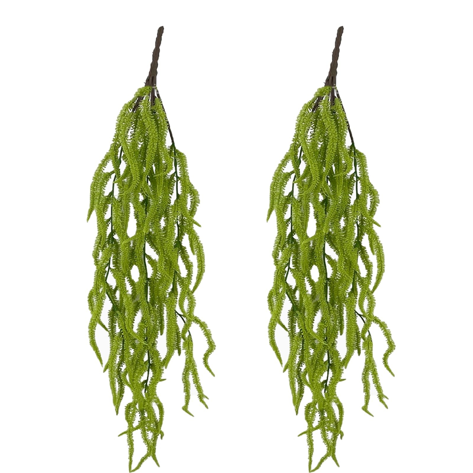 2Pcs Artificial Amaranthus 31″ Faux Lover’s Tears Fake Hanging Green Plants f…