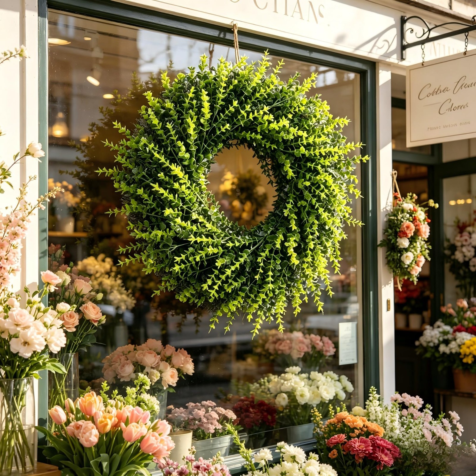 26 Inch All Season Boxwood Wreath – Artificial Front Door Decor for Year-Round I