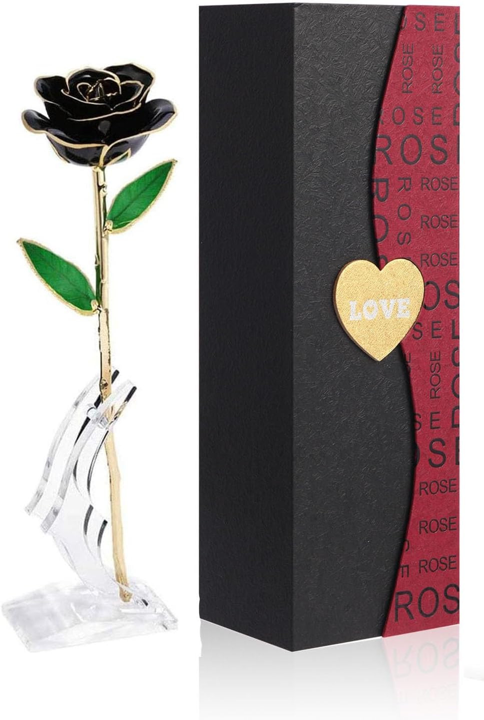 Gold Dipped Rose 24K Red Gold Plated Rose – Everlasting Long Stem Real Rose Exqu