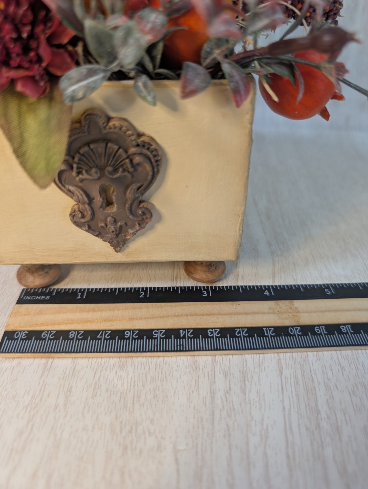 Set of 2 Handmade Fall Floral Centerpieces Rustic Farmhouse Wood Planter Decor