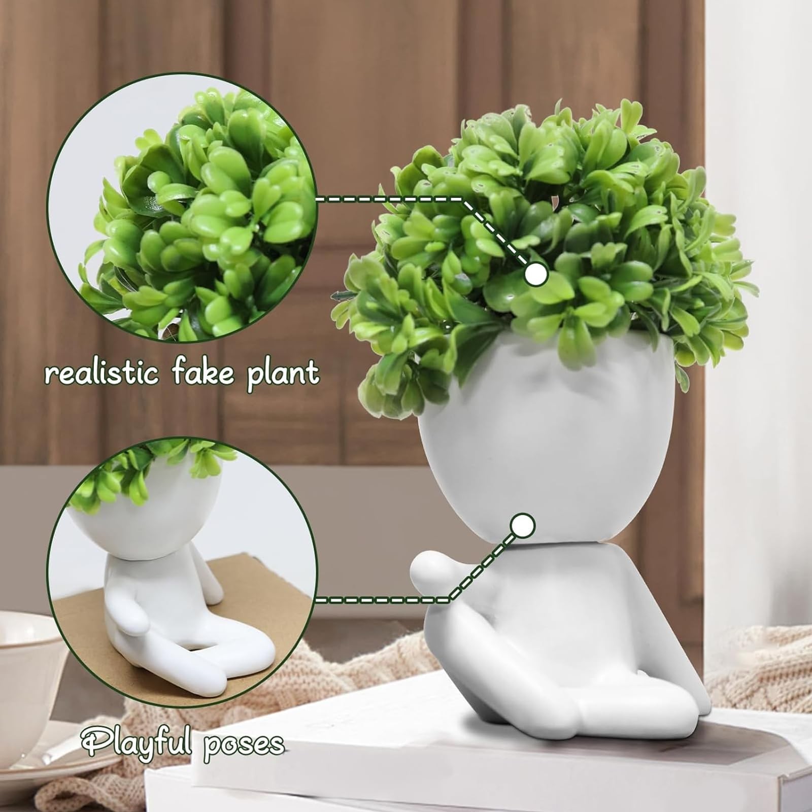 Small Artificial Succulents for Desk Decor, Home Office, and Gifts Set of 1