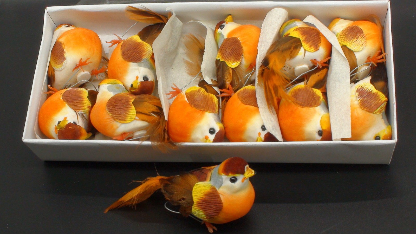 Set of 1 2 Artificial Birds for Decoration, Floral Arrangements with wires. #13