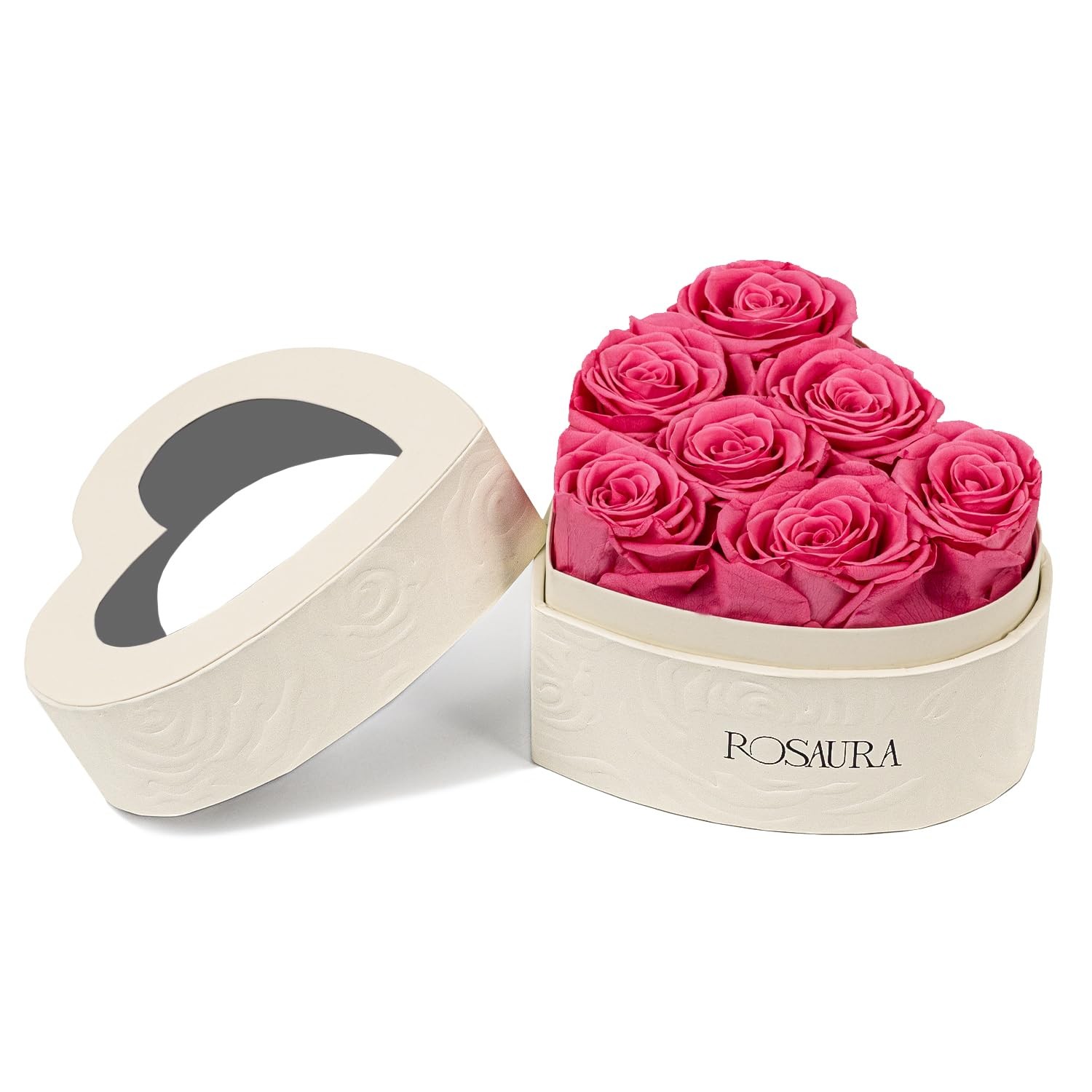 Rosaura Heart-Shaped Preserved Roses Gift Box – Real Forever Flowers for Chri…
