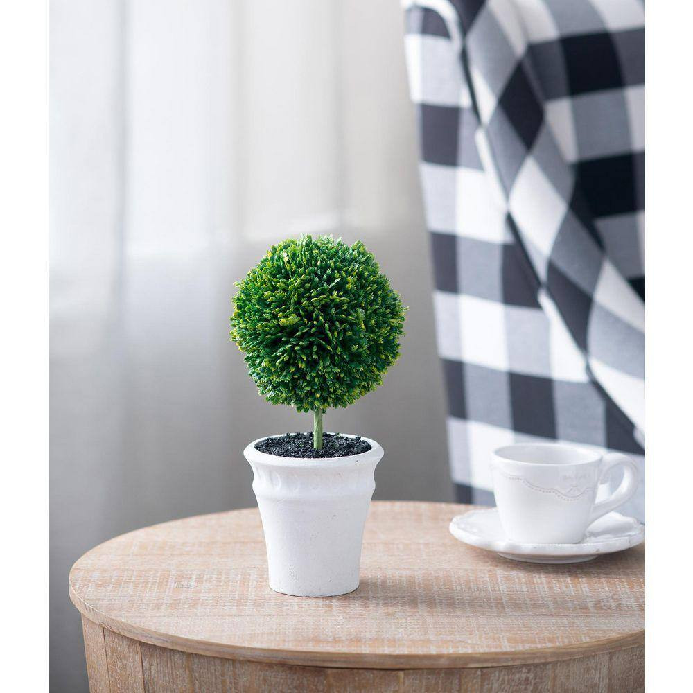 3 In. Mini Faux Topiaries in Cream Pot (3-Pack)
