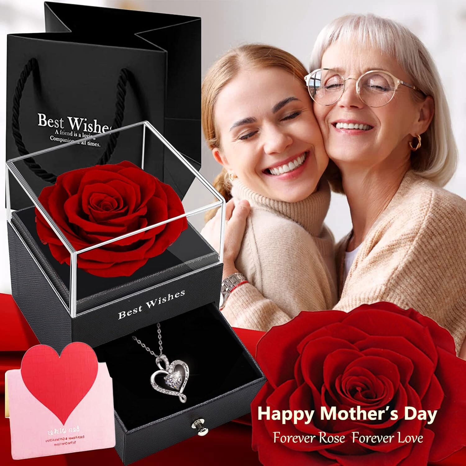 Forever Red Rose Gift Box,Eternal Flower, Preserved Rose, Infinity Real Rose …