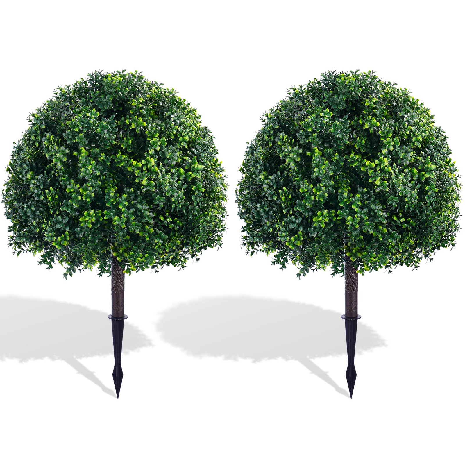27.6″ UV Resistant Artificial Boxwood Topiary Tree – 2 Set for Home & Garden