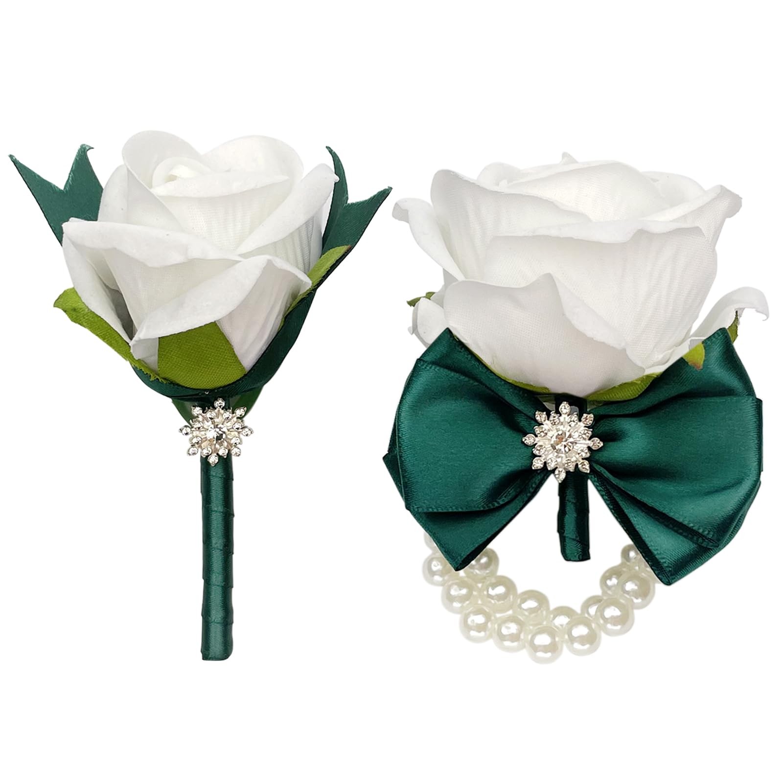 Corsage and Boutonniere Set for Wedding Prom Artificial Flower Corsage Wristl…