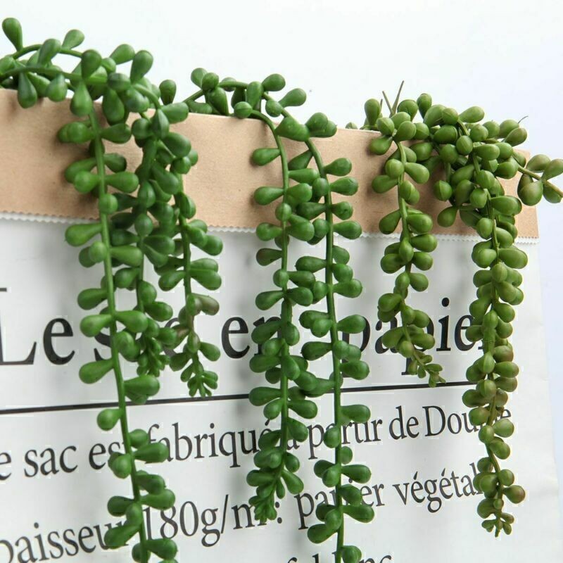 2Pcs 24″ Artificial Succulent Plant Green Vines Flower Hanging Rattan Wall Decor