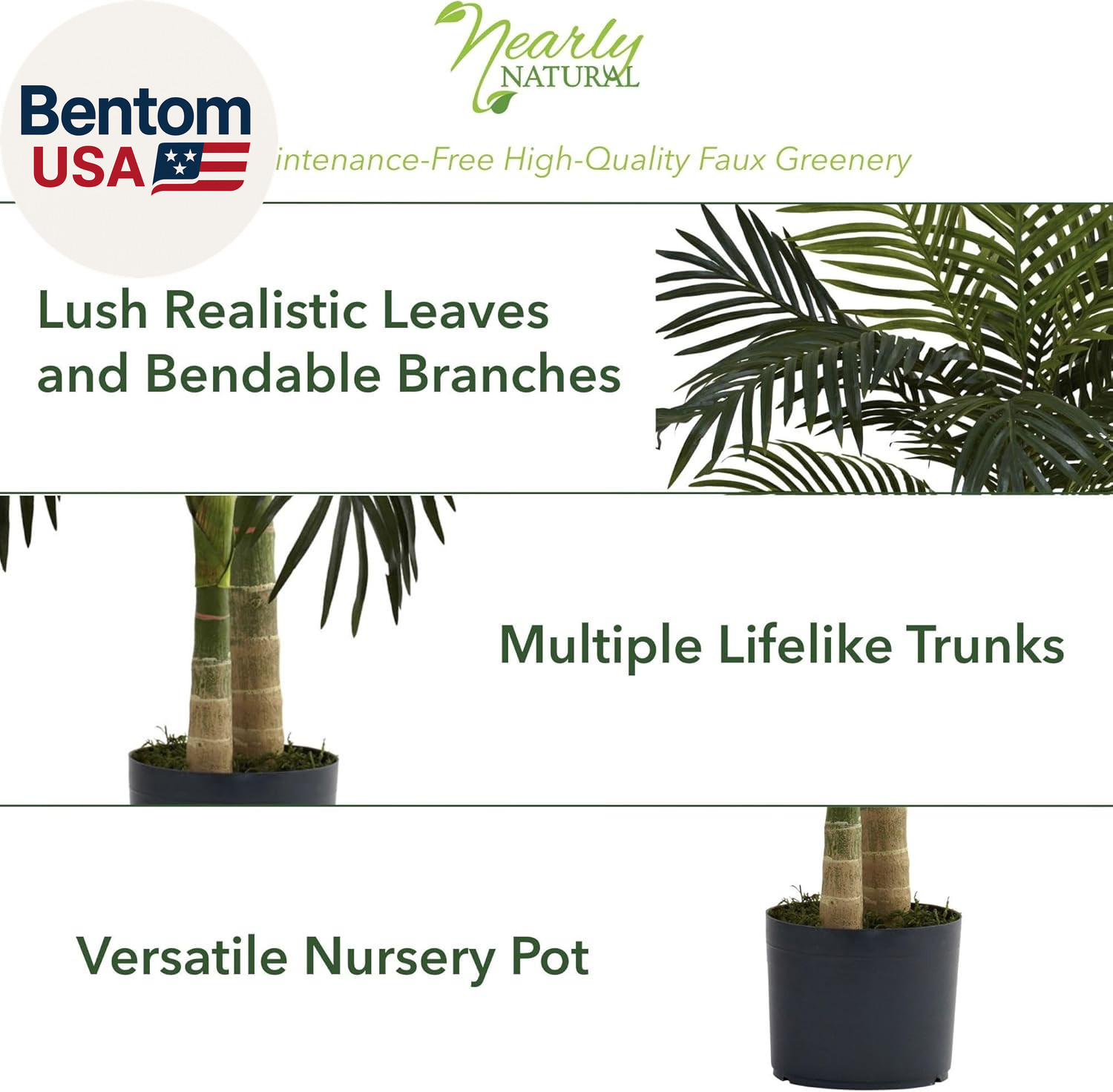 4Ft Golden Cane Palm Artificial Tree