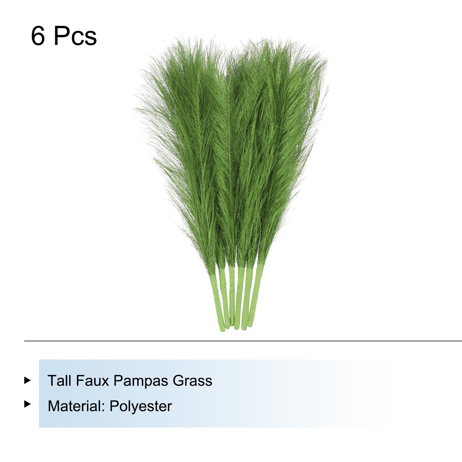 6Pcs Pampas Grass 17.7″ Fake Pampas Grass for Wedding Decoration Green