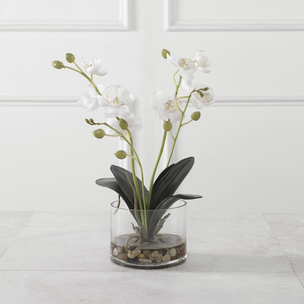 Uttermost 60201 Glory White and Green with Clear Glass Orchid