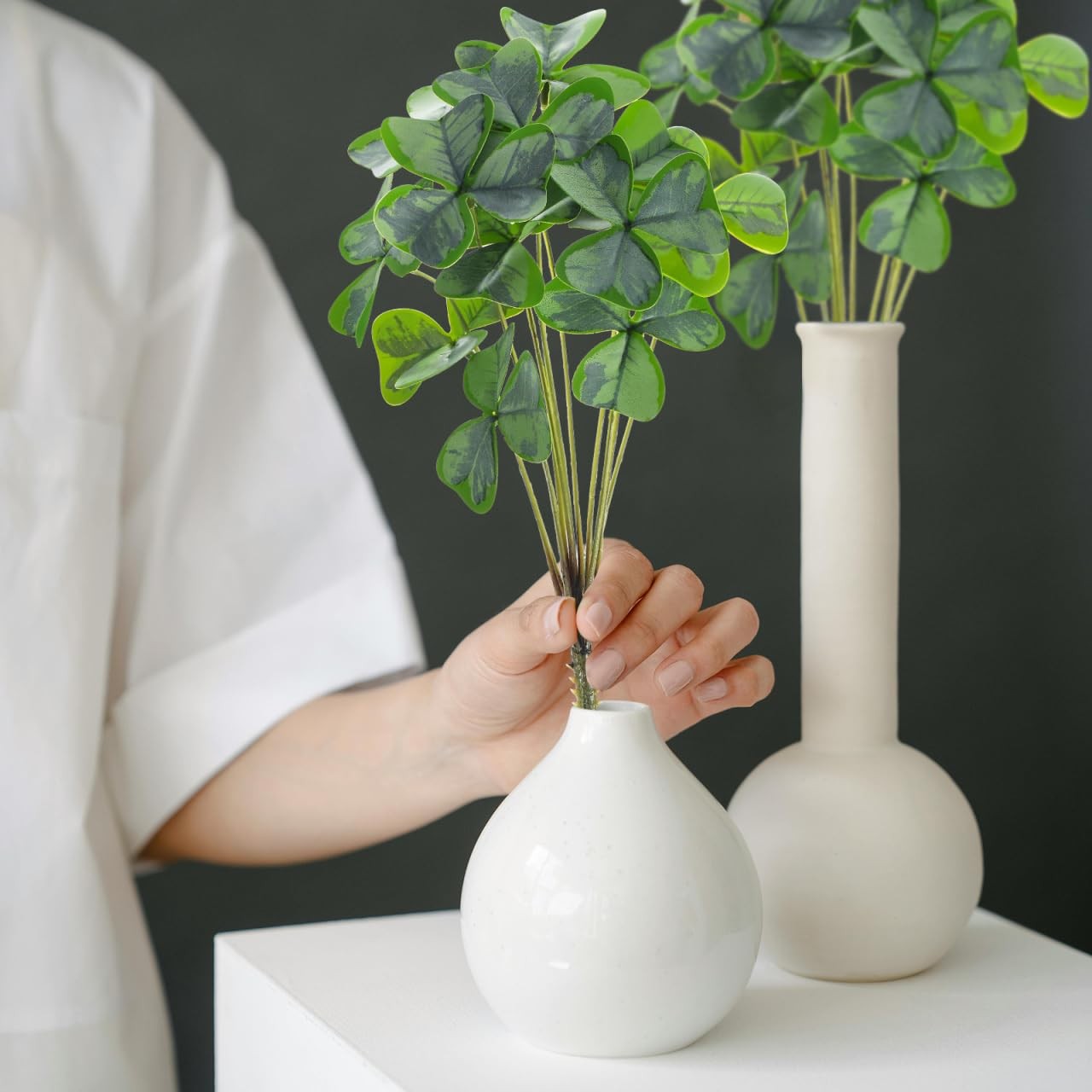 1bunch Artificial Plant Lifelike Faux Clover Decoration for Home Party and Fl…