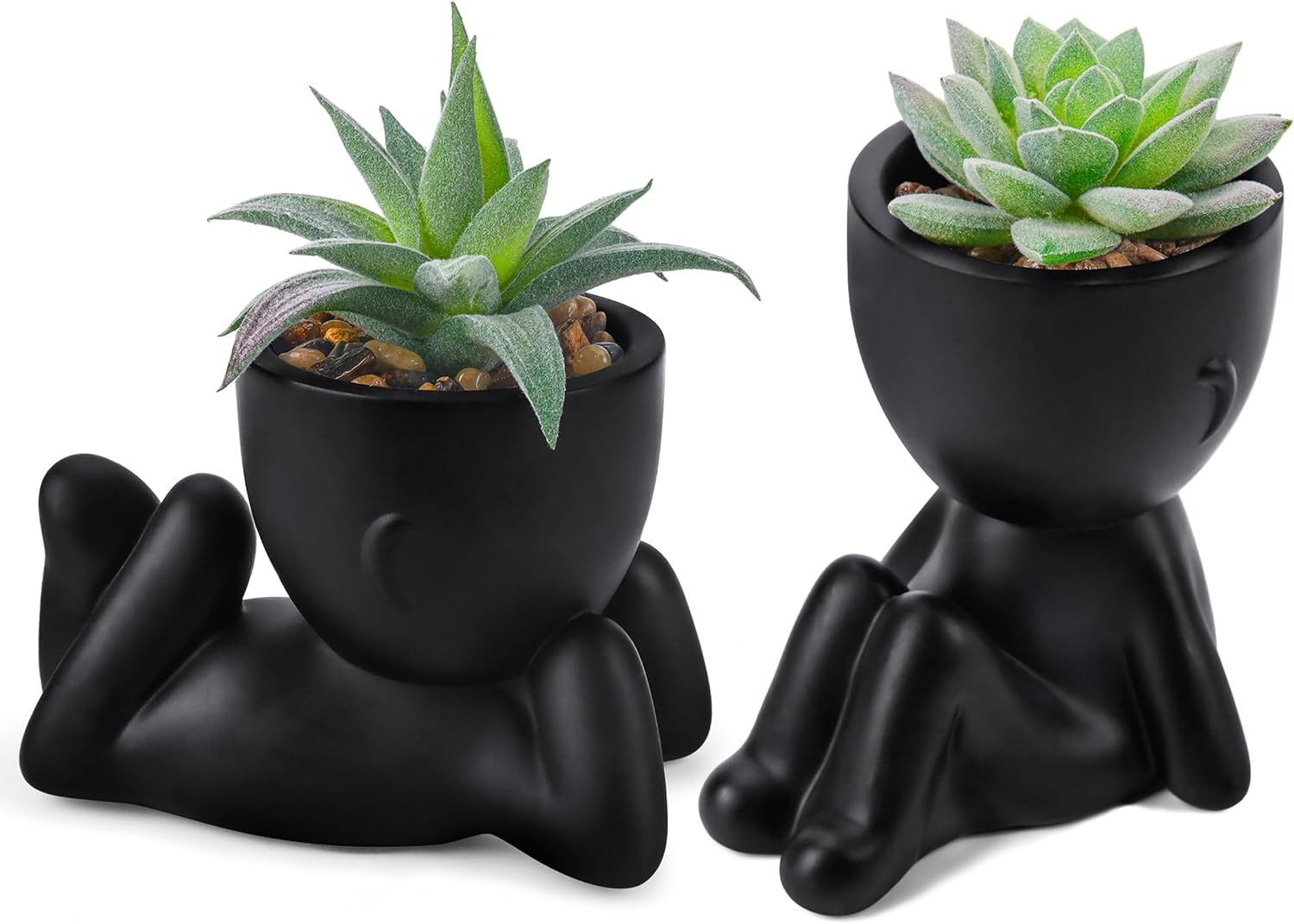 Set of 2 Fake Plants Artificial Succulent Plants for Office Desk Accessories …
