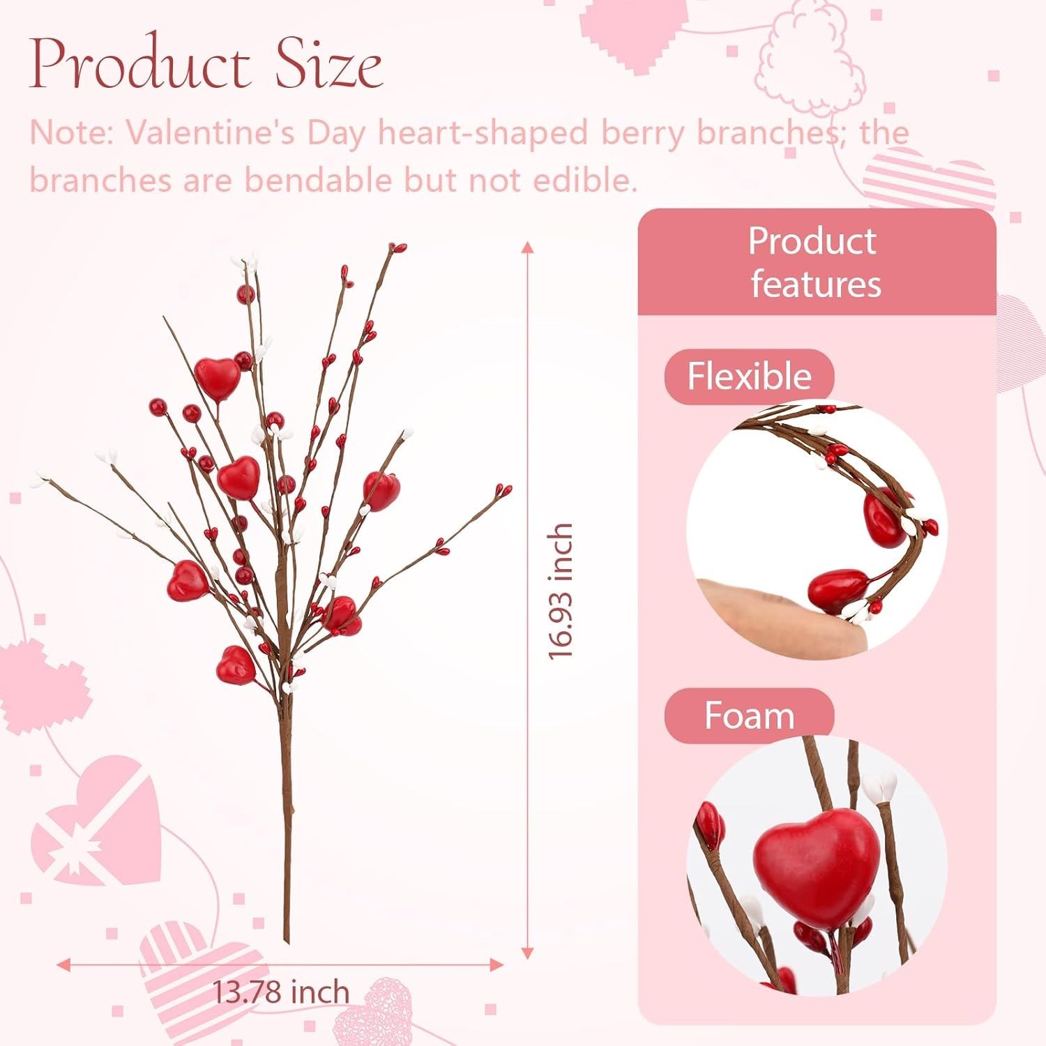 Valentine’s Day Heart Shaped Decorations – 4 Pcs for Candles and Bouquets