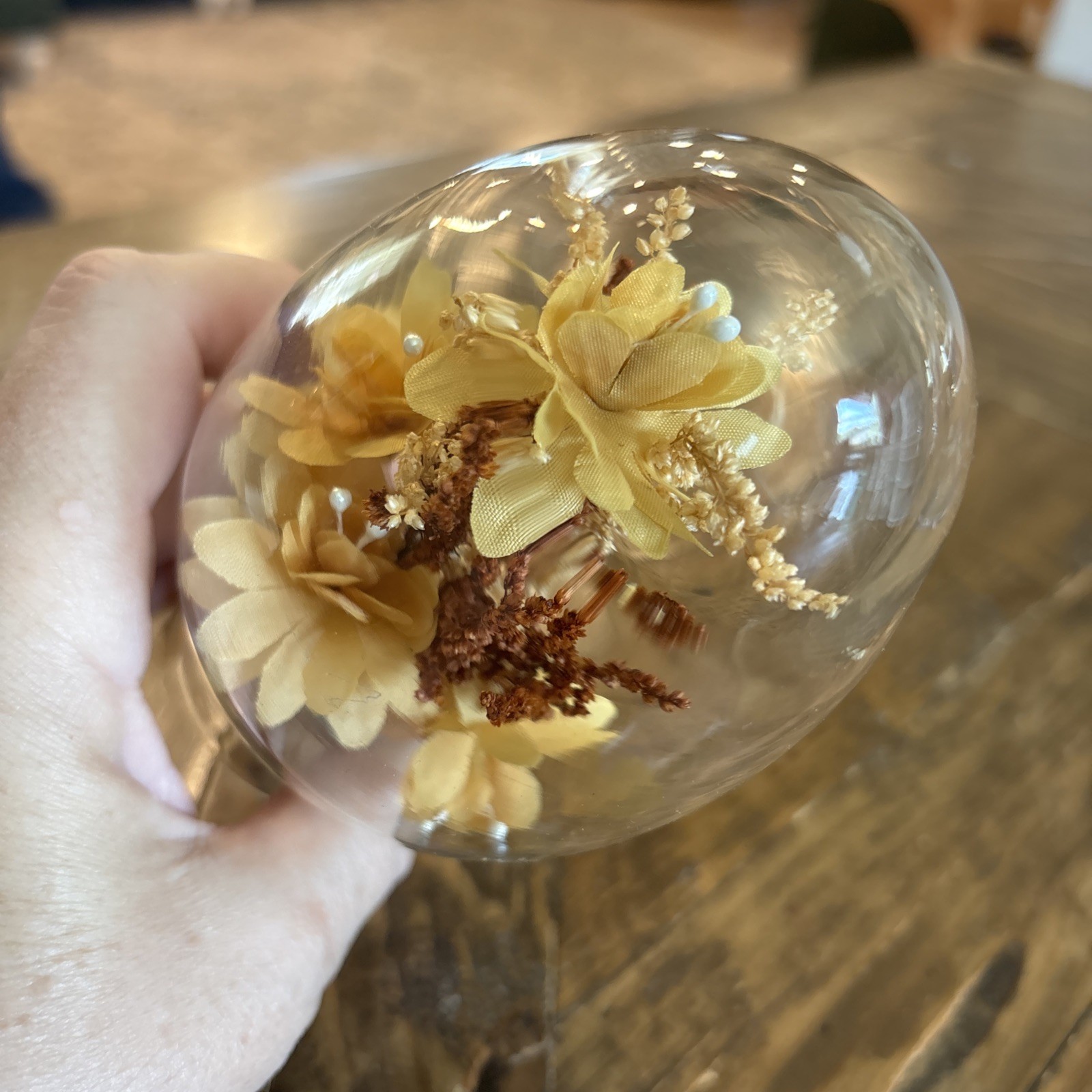 Vintage Dried Flowers Glass Bulb Cork Base