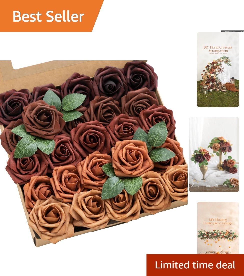 Luxurious 25Pcs 3-Inch Terracotta Roses – Beautiful Floral Decor for All Events