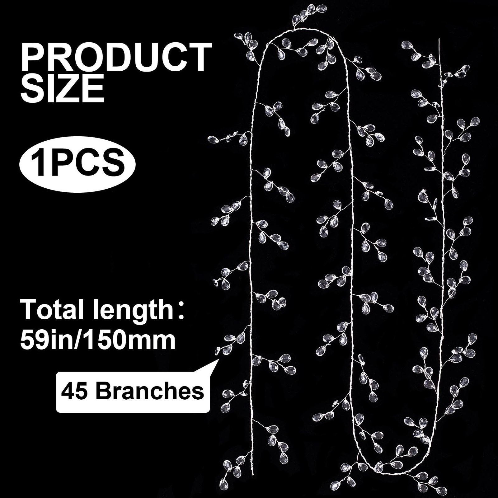 Acrylic Crystal Flower Branches Artificial Pick Bouquet Arrangement Table B
