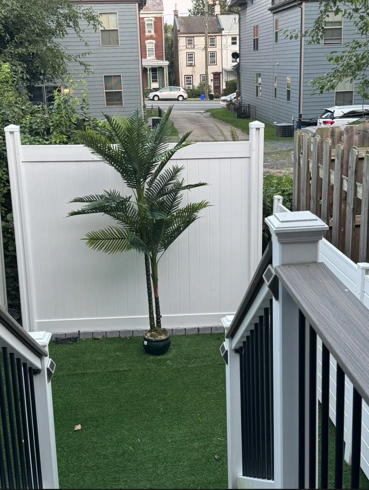 7’ Double Robellini Artificial Palm Tree UV (Indoor/Outdoor). Retail $205