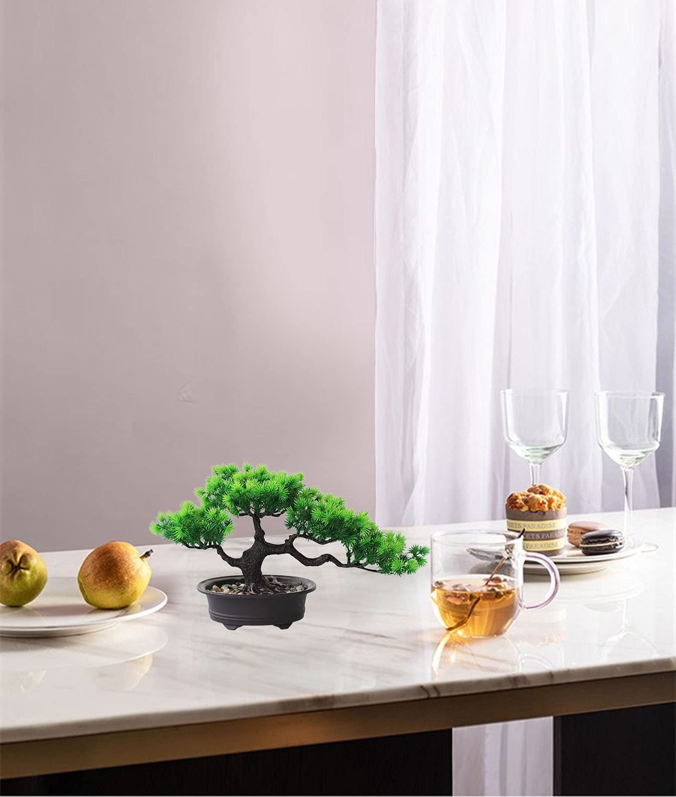 Artificial Bonsai Tree Fake Plant Decoration Potted Tree Faux House Plants Sm…