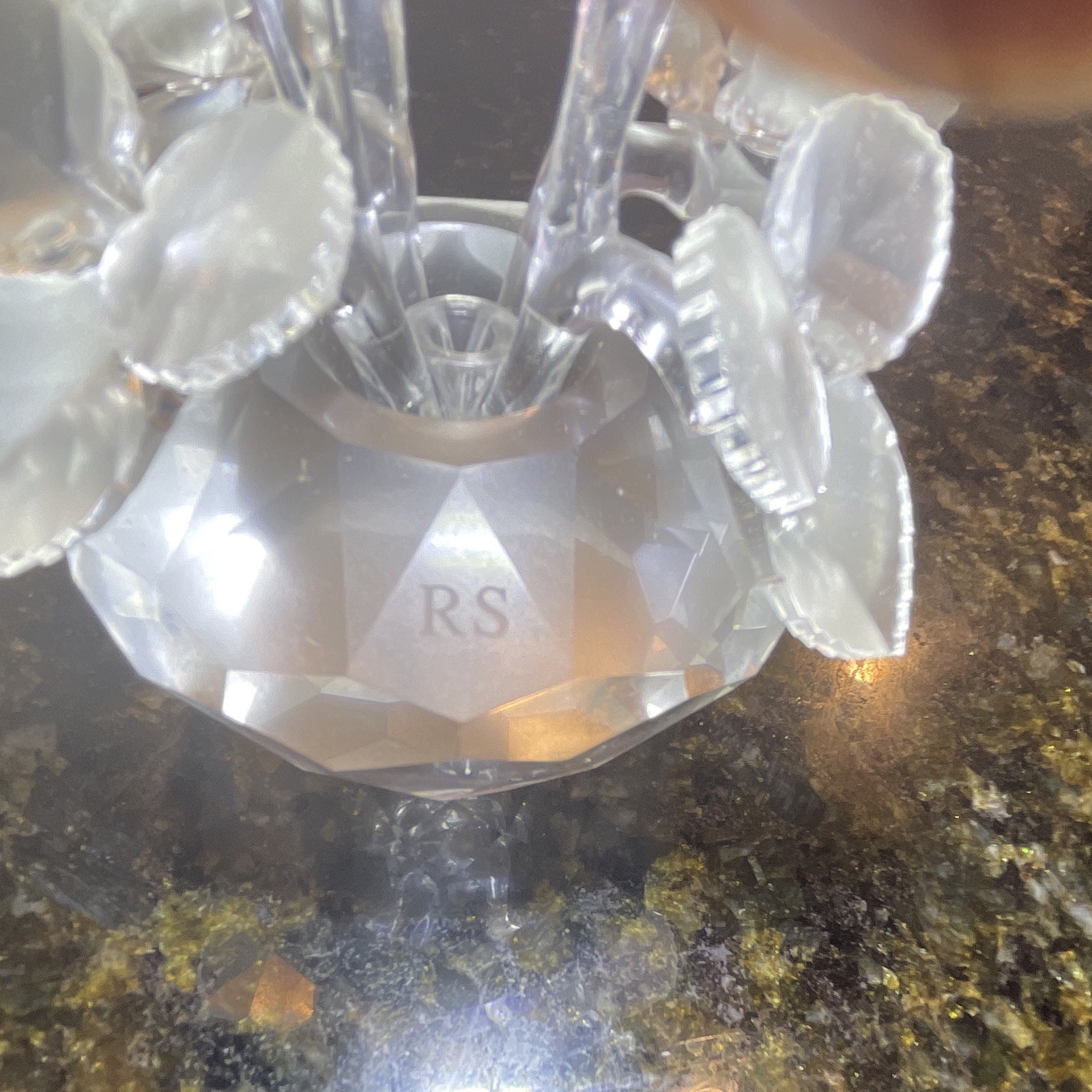 Crystal Tulip Floral Arrangement Centerpiece Table Decor Pink/Clear 3 in
