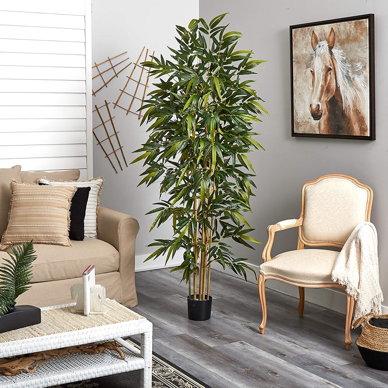 Artificial Heavenly Natural Bamboo Tree 6-Feet Green indoor 32 x 32 x 71 inches