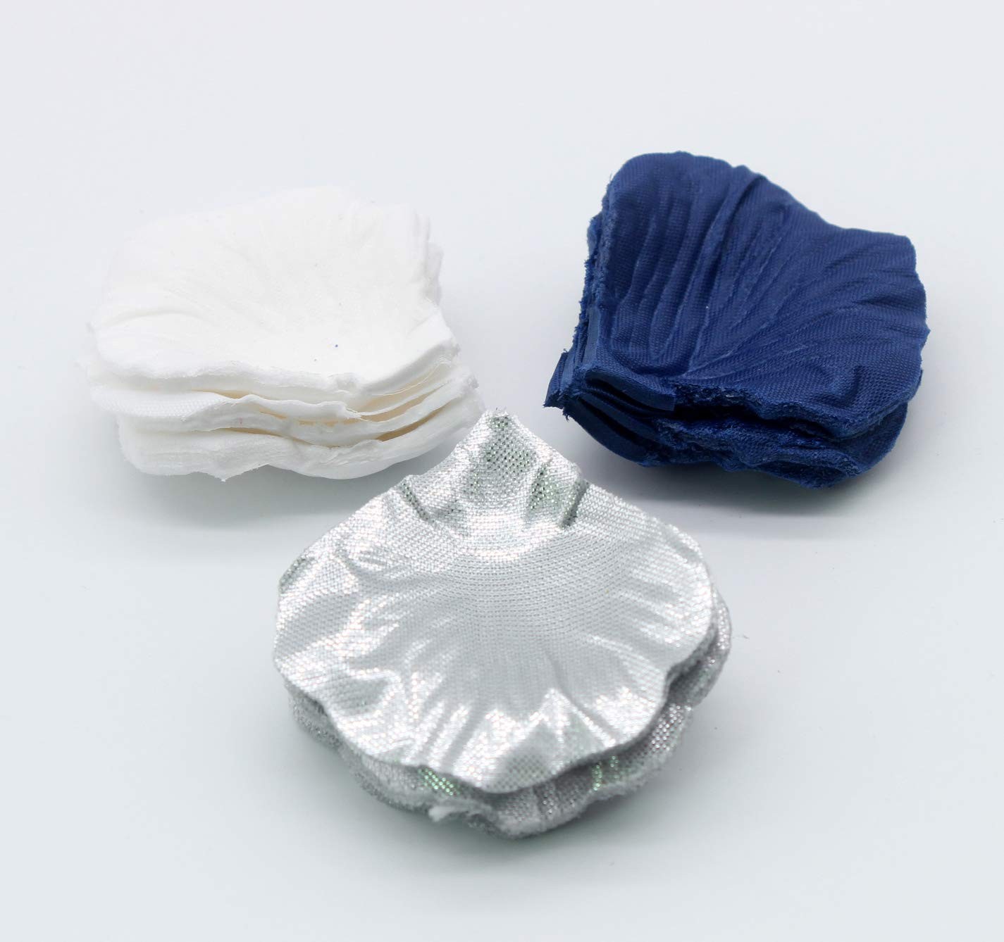 900pcs Navy Blue Silver White Artificial Flowers Silk Rose Petals Flower Girl Sc