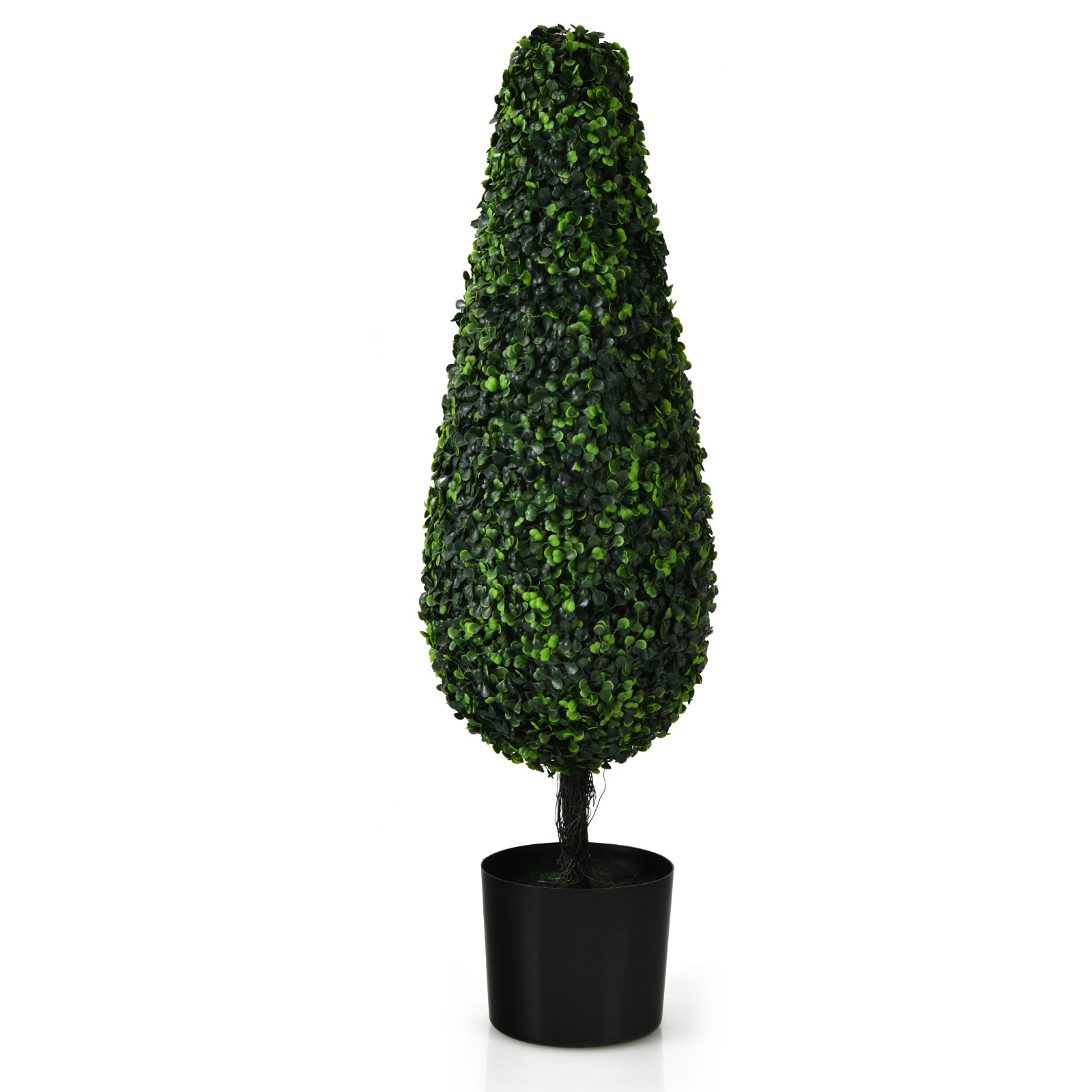Costway 2 Pack 3FT Artificial Tower Topiary Tree UV Resistant Indoor Outdoor
